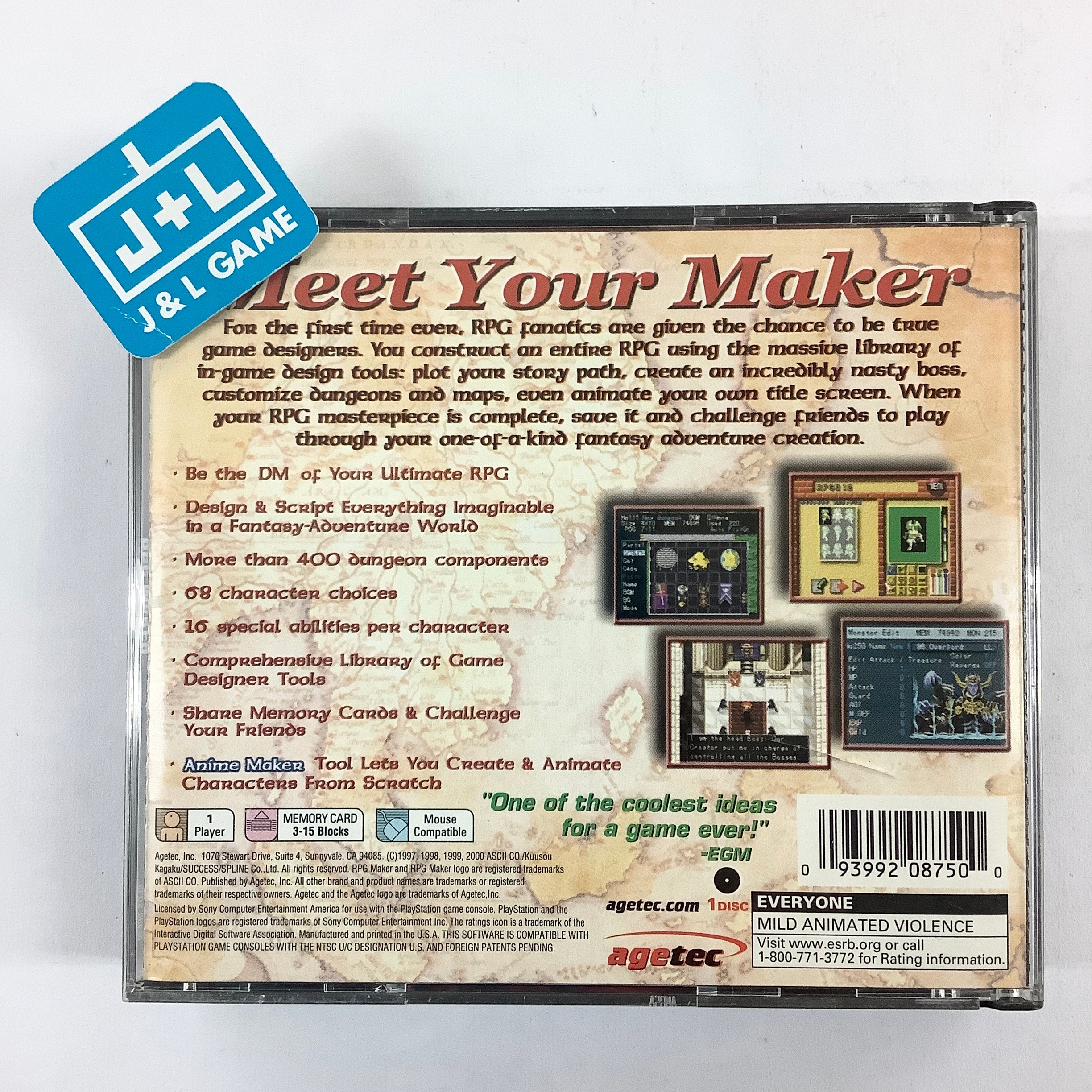 THE GAME MAKER / PS1 Playstation Japan JAP NTSC / SPINE THE GAME MAKER / PS1 Playstation Japan JAP NTSC / SPINE