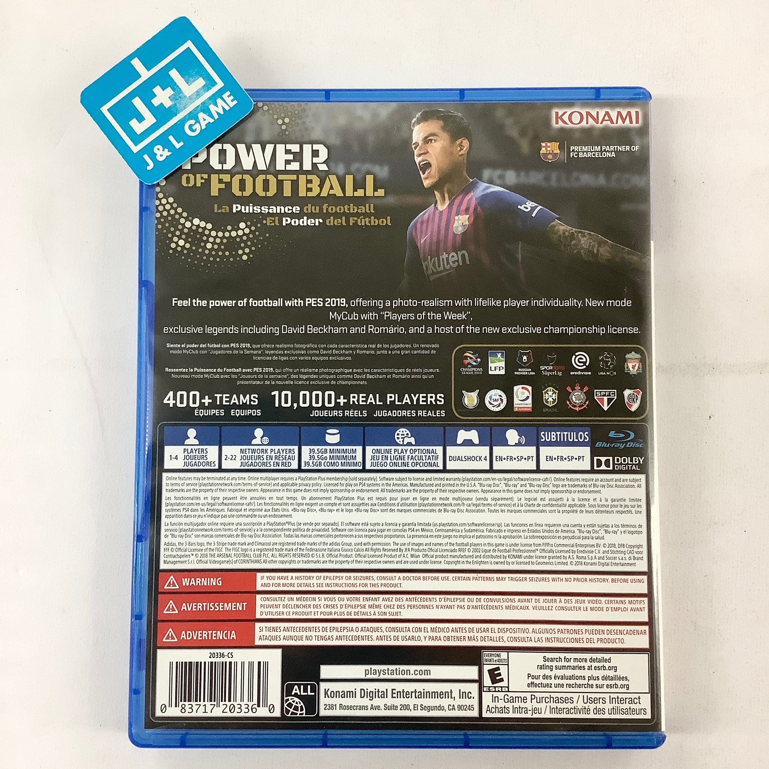 Pro Evolution Soccer 2019 - (PS4) PlayStation 4 [Pre-Owned] Video Games Konami   