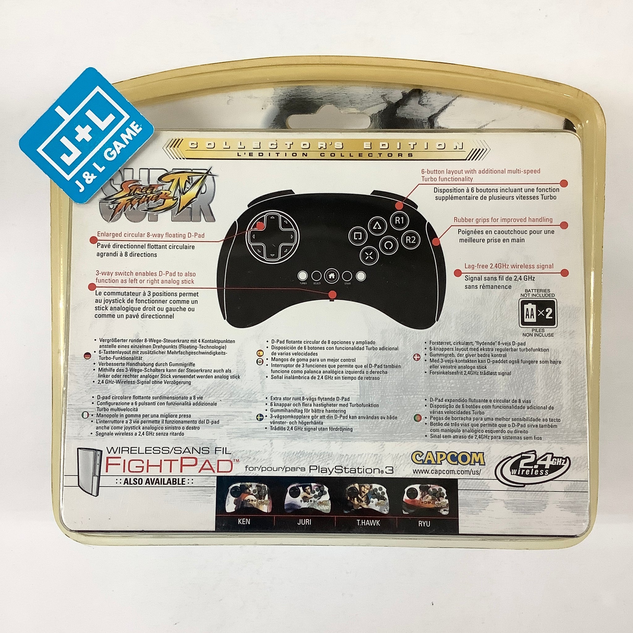 Manette sans fil FightPad Street Fighter IV (PS3) Akuma