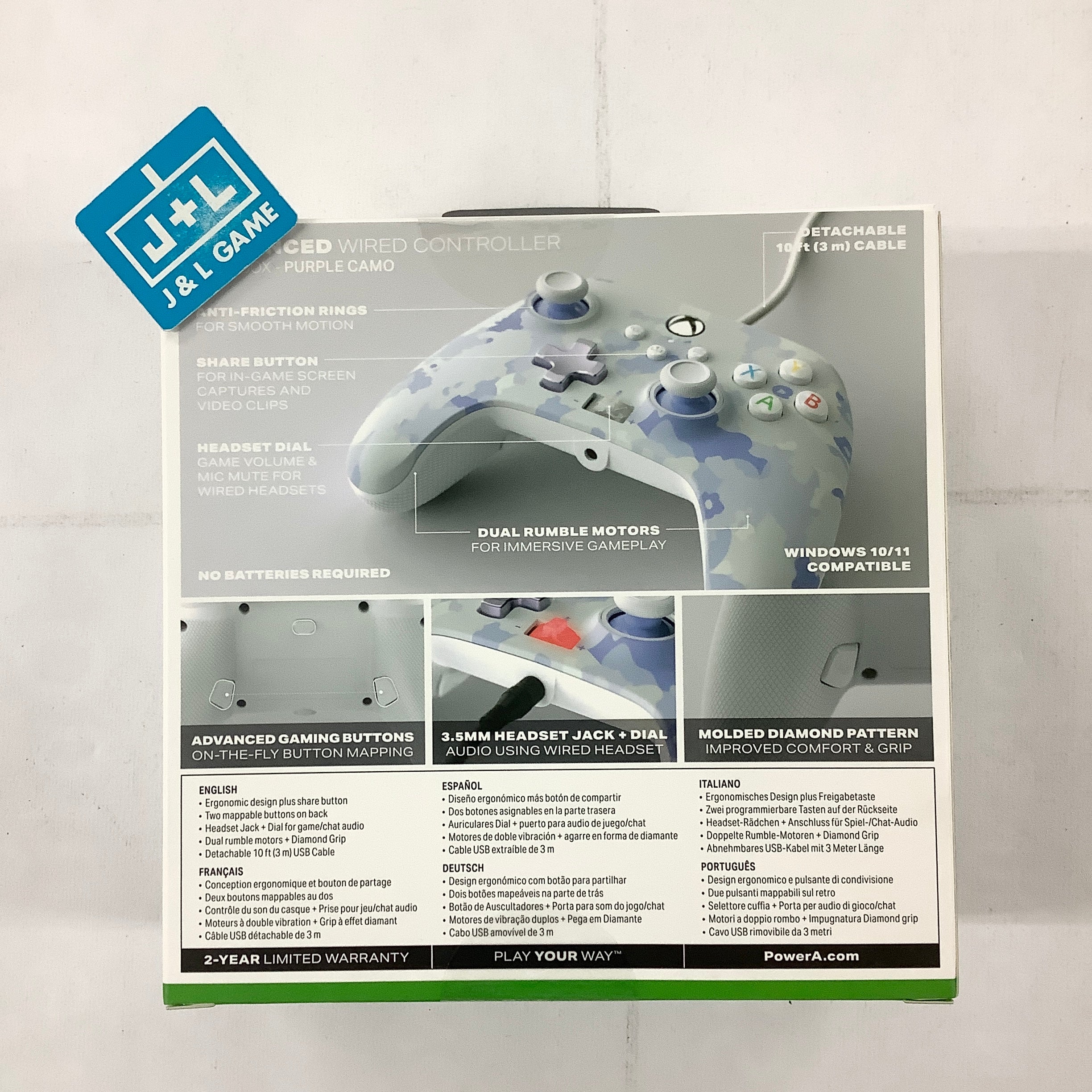 PowerA Enhanced Wired Controller (Purple Camo) - (XSX) Xbox Series X Accessories PowerA   