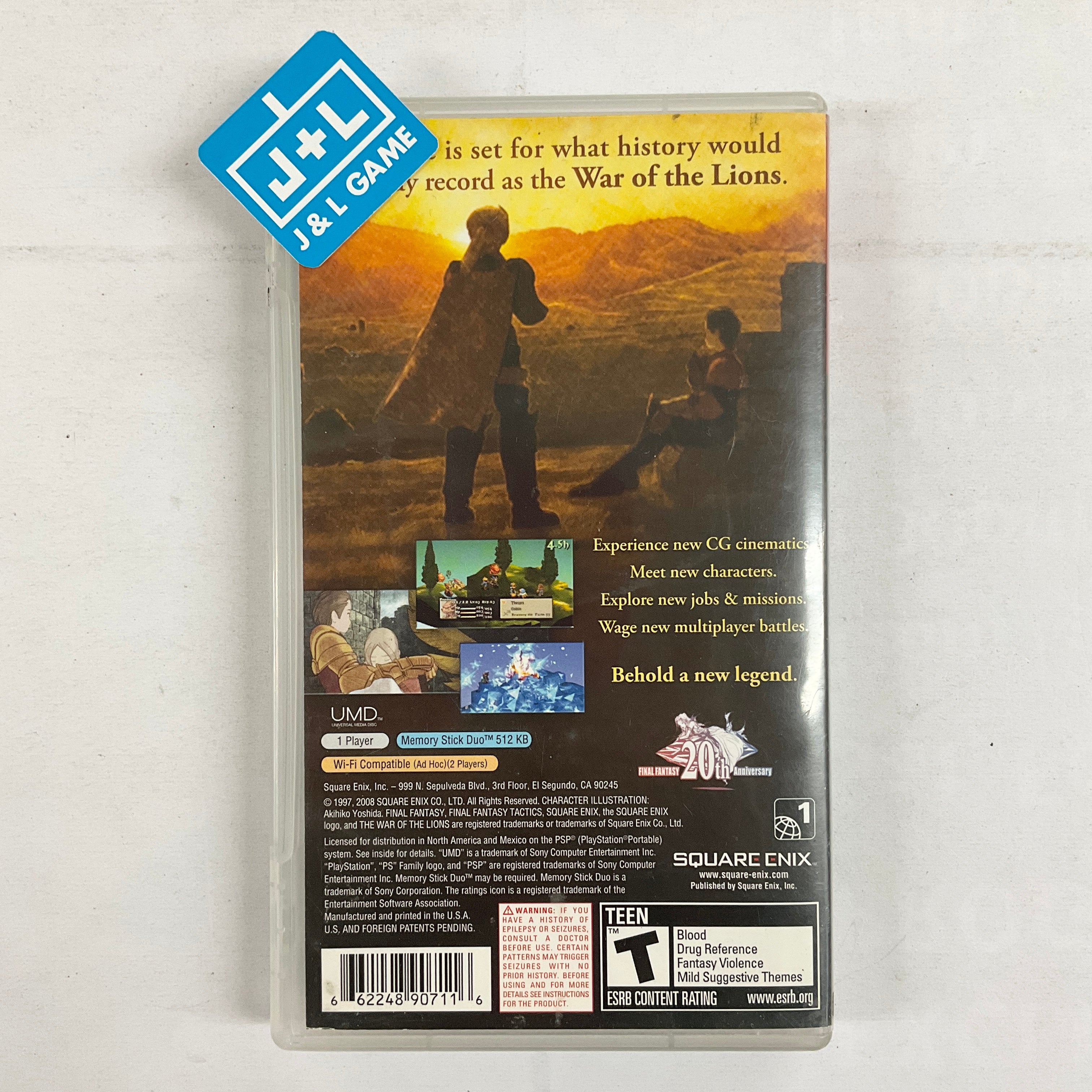 Final Fantasy Tactics: The War of the Lions (Greatest Hits) - Sony PSP [Pre-Owned] Video Games Square Enix   
