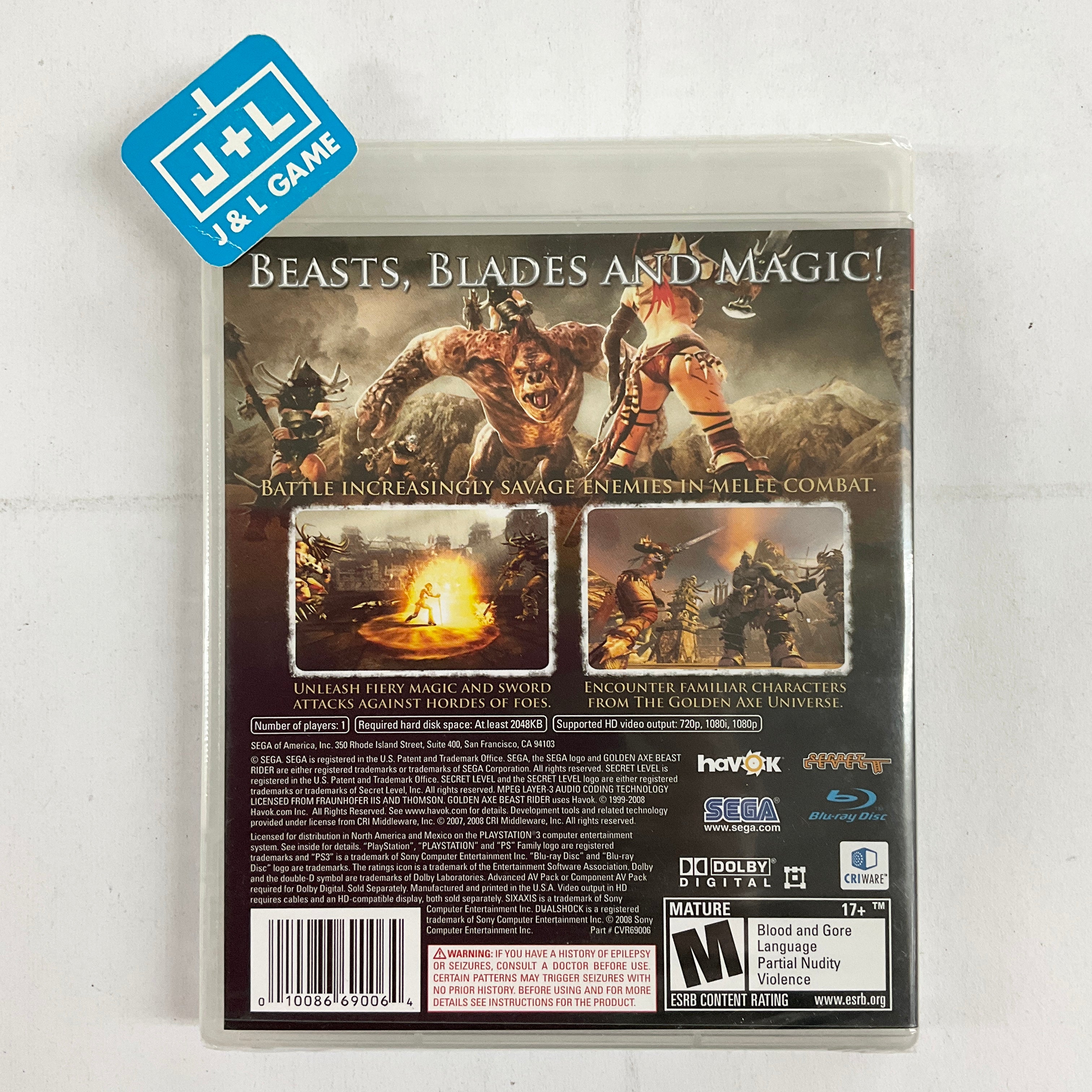 Golden Axe: Beast Rider - (PS3) PlayStation 3 Video Games Sega   