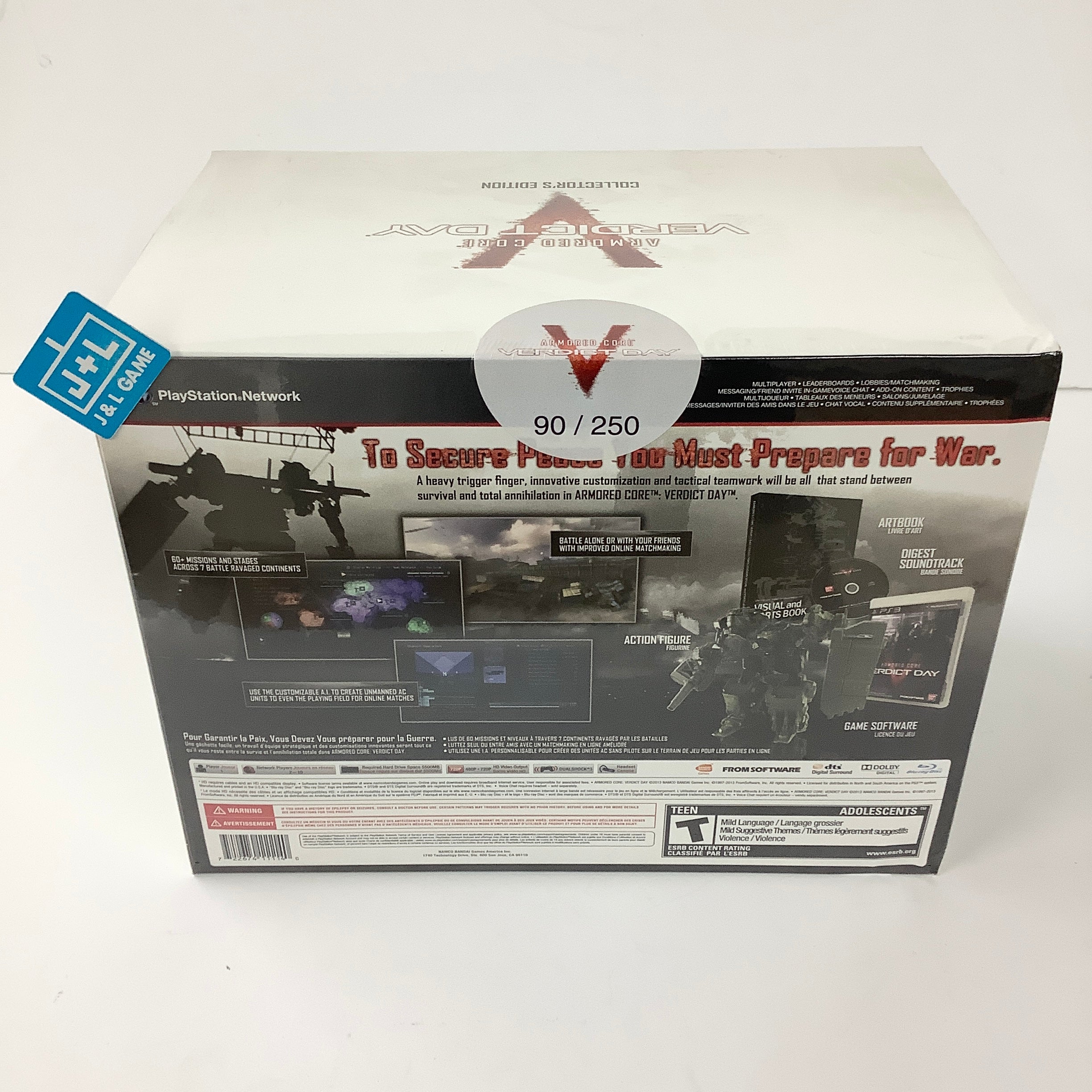 Armored Core Verdict Day Namco Exclusive Collectors Edition 90/250 - (PS3) Playstation 3 Video Games Namco   