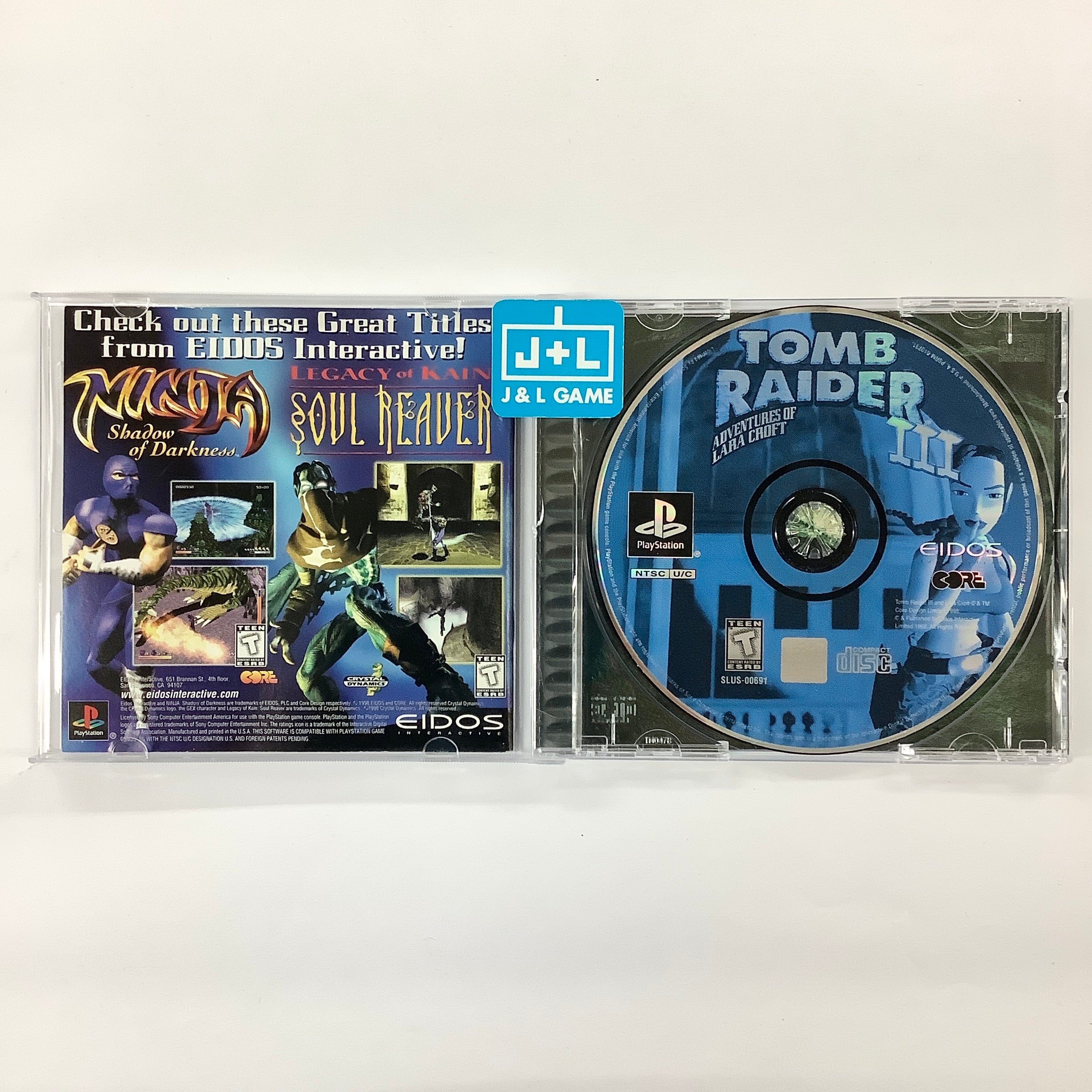 Tomb Raider III: Adventures of Lara Croft - (PS1) PlayStation 1 [Pre-Owned] Video Games Eidos Interactive   