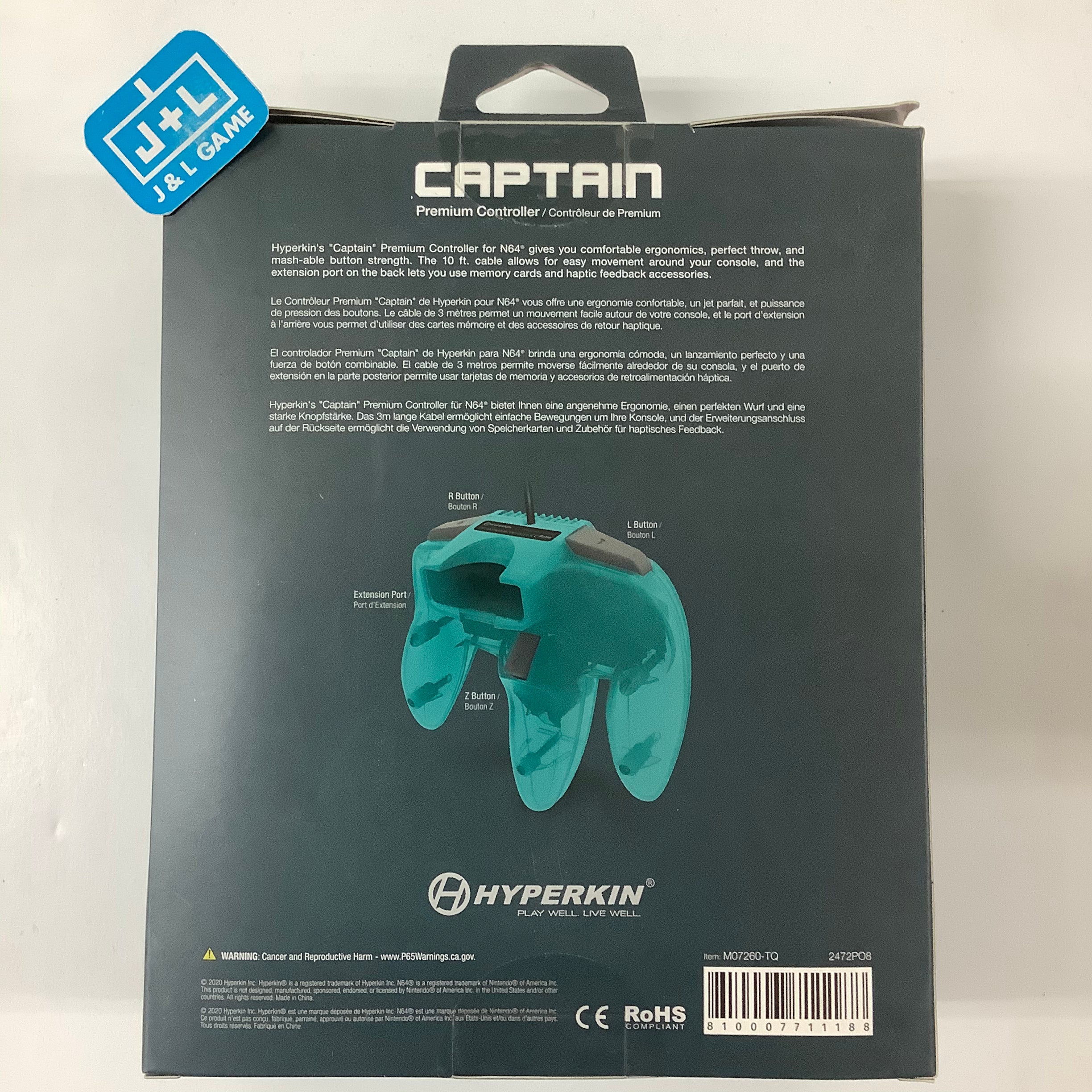 Hyperkin Captain Controller (Turquoise) - (N64) Nintendo 64 Accessories Hyperkin   