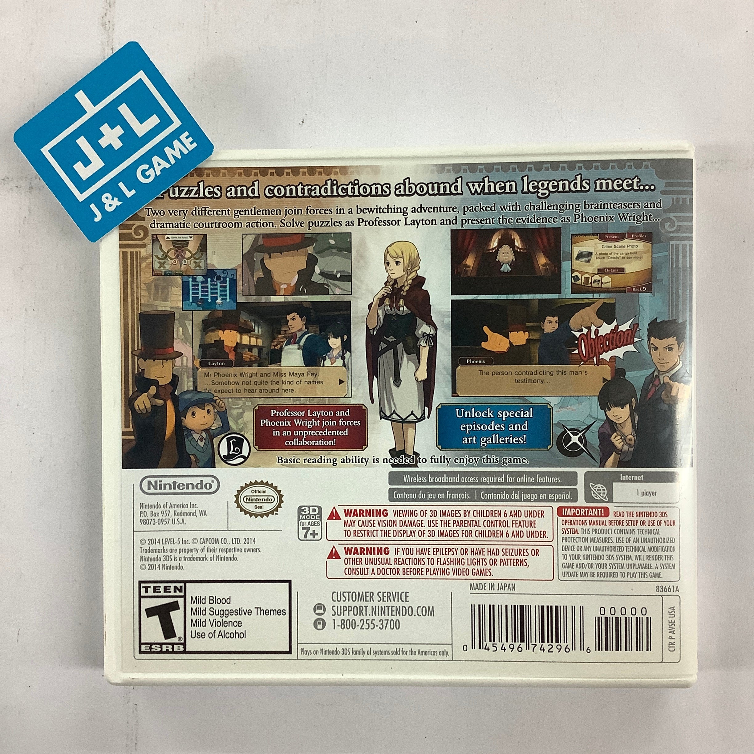 Professor Layton VS Phoenix Wright Ace Attorney - Nintendo 3DS [Pre-Owned] Video Games Nintendo   