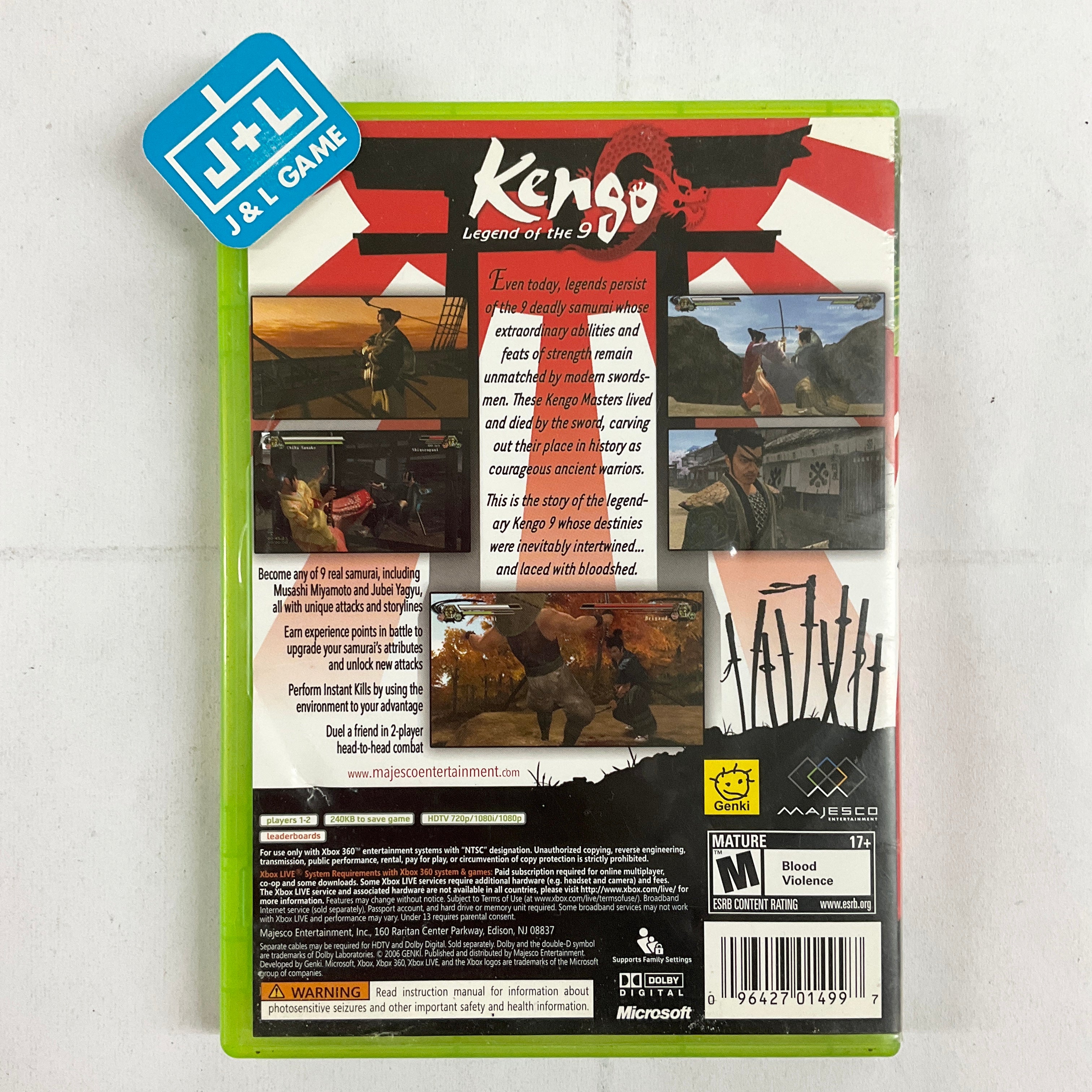 Kengo: Legend of the 9 - Xbox 360 [Pre-Owned] Video Games Majesco   