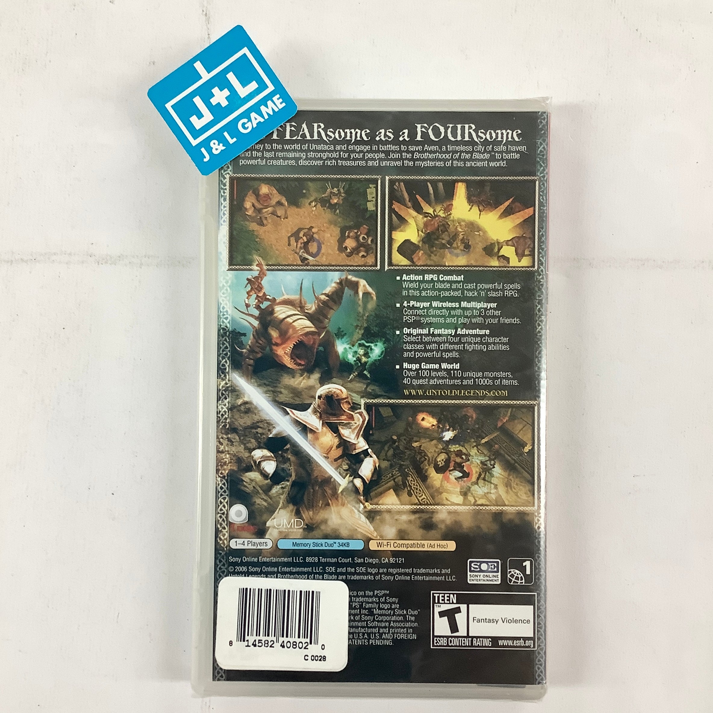 Untold Legends: Brotherhood of the Blade (Greatest Hits) - Sony PSP Video Games Sony Online Entertainment   