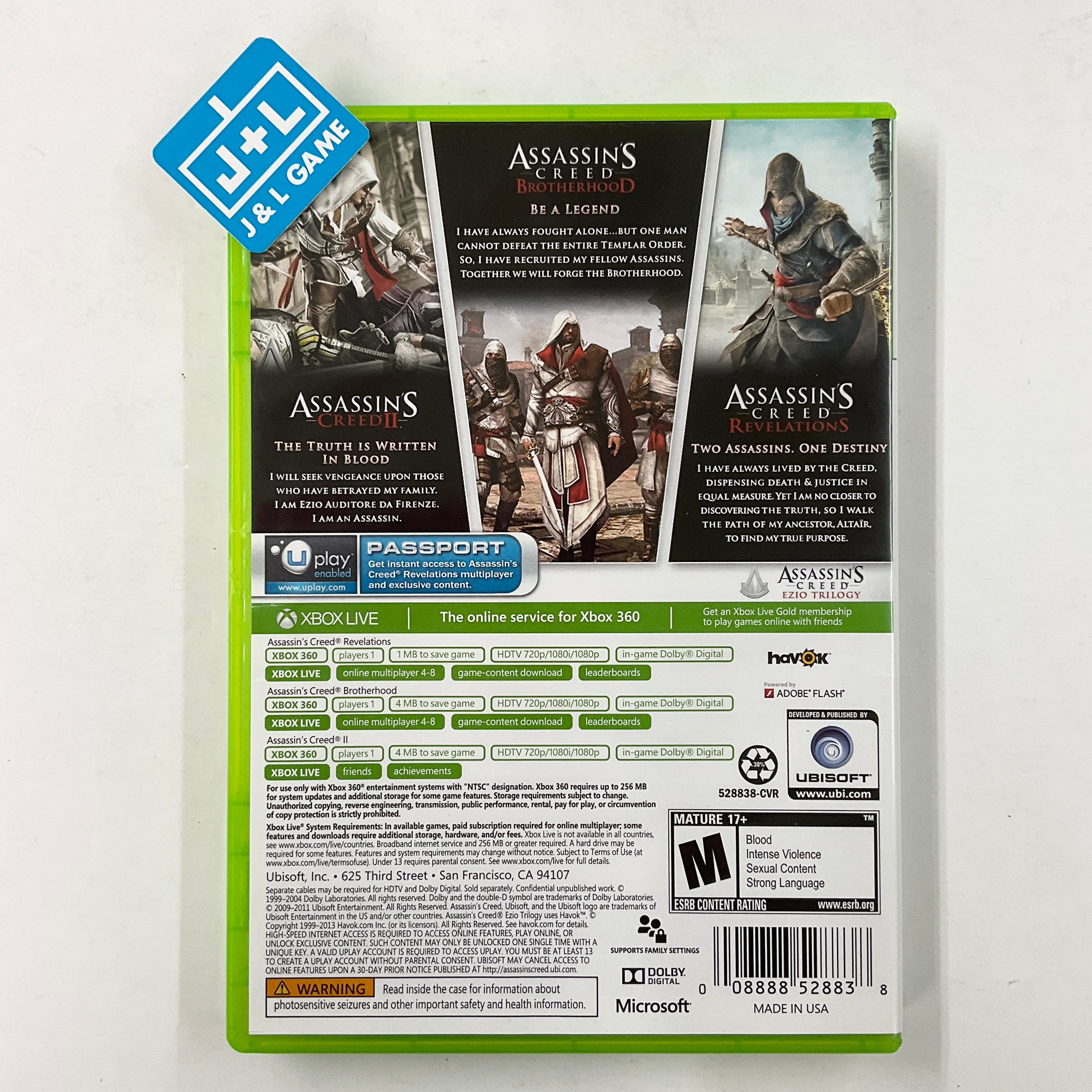 Assassin's Creed: Ezio Trilogy - Xbox 360 [Pre-Owned] Video Games Ubisoft   