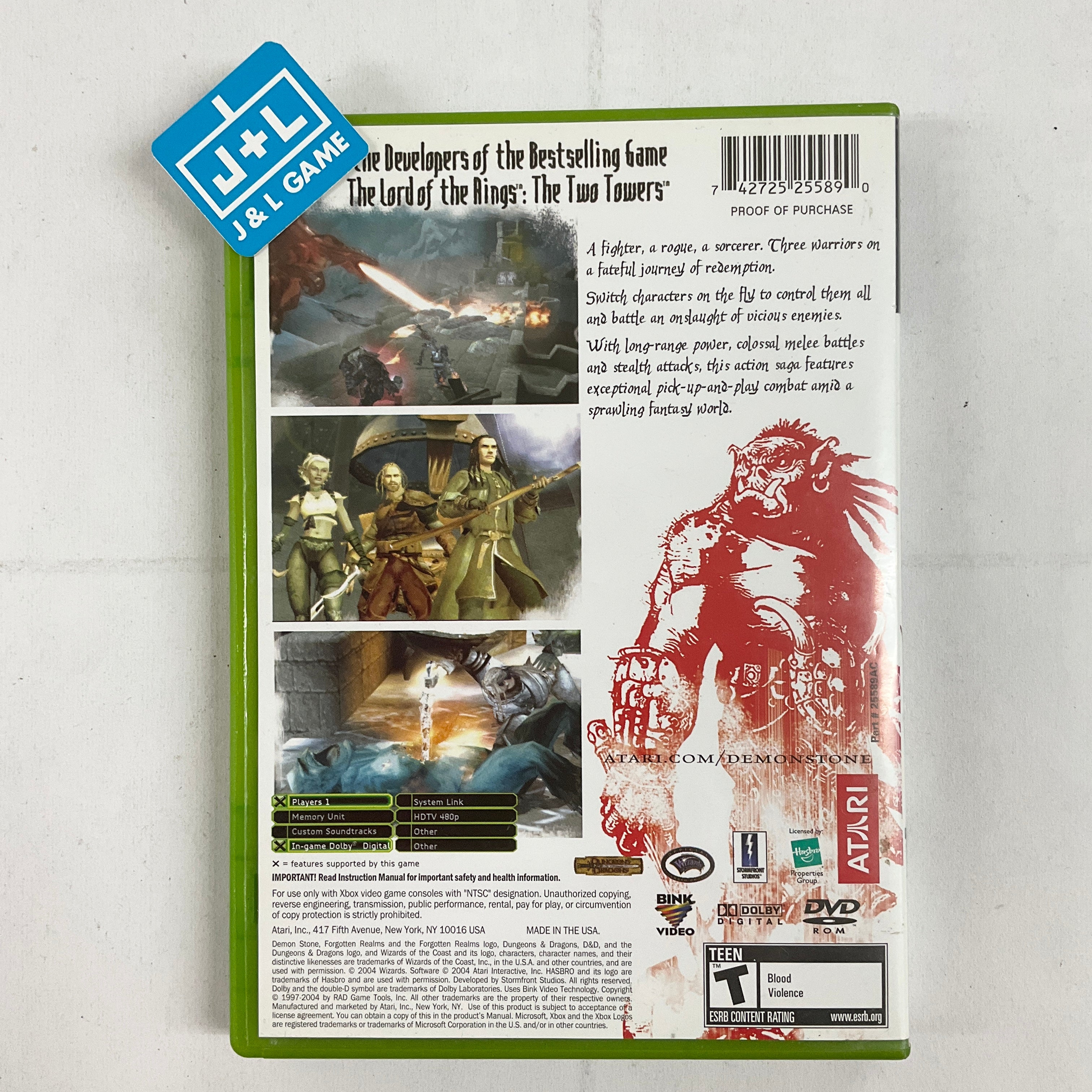 Demon Stone - (XB) Xbox [Pre-Owned] Video Games Atari SA   