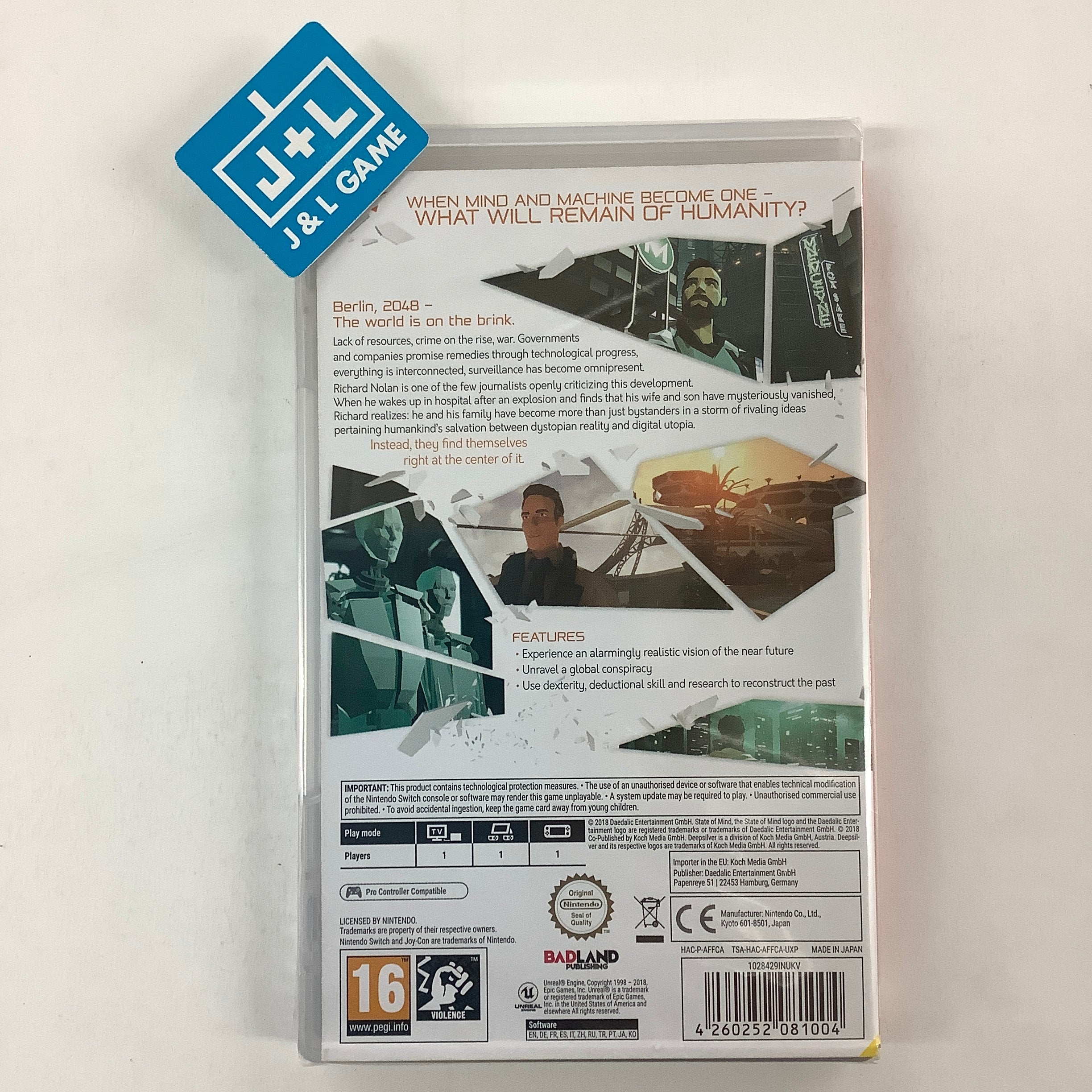 State of Mind - (NSW) Nintendo Switch (European Import) Video Games Daedalic Entertainment   