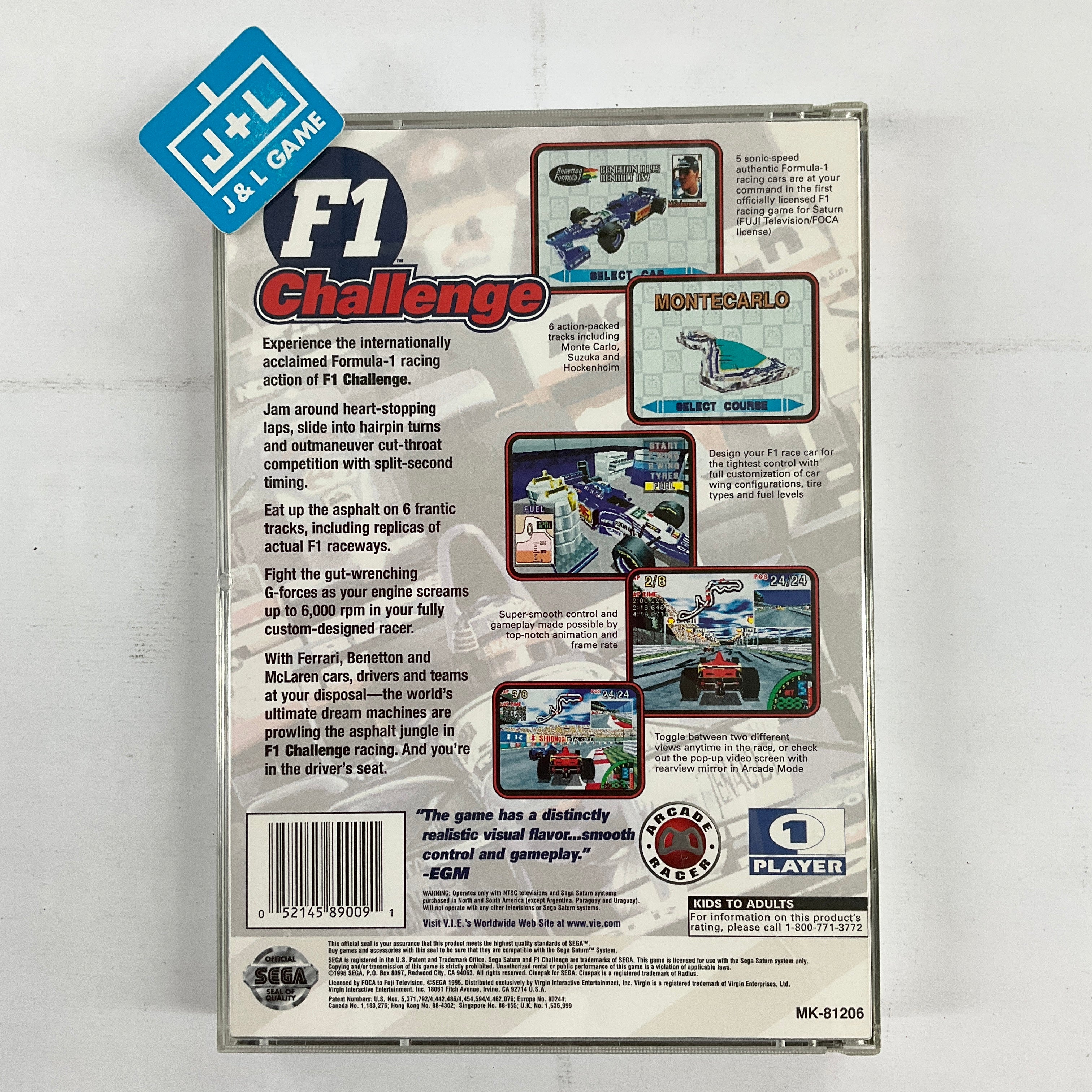 F1 Challenge - (SS) SEGA Saturn [Pre-Owned] Video Games Virgin Interactive   