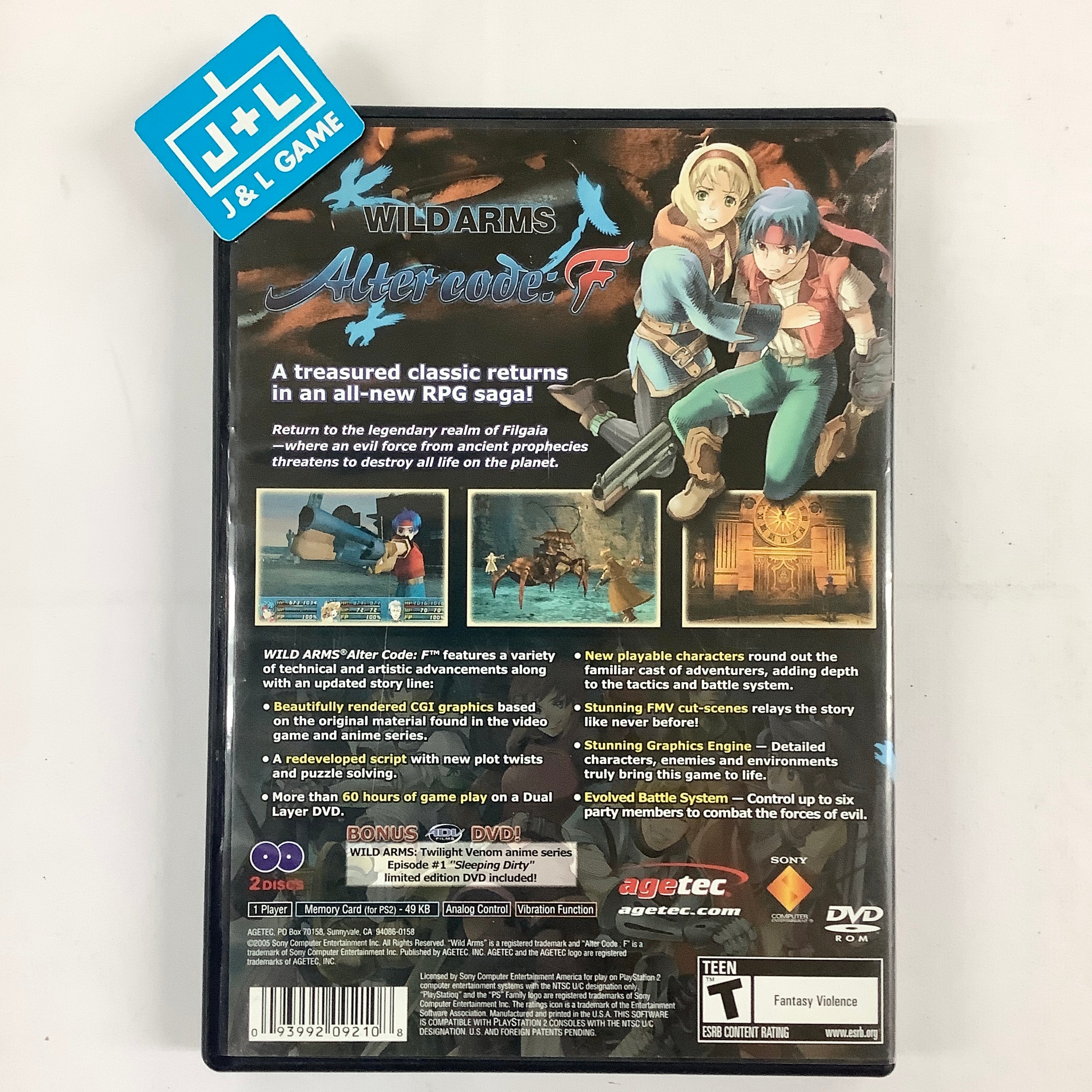 Wild Arms Alter Code: F - (PS2) PlayStation 2 [Pre-Owned] Video Games Agetec   