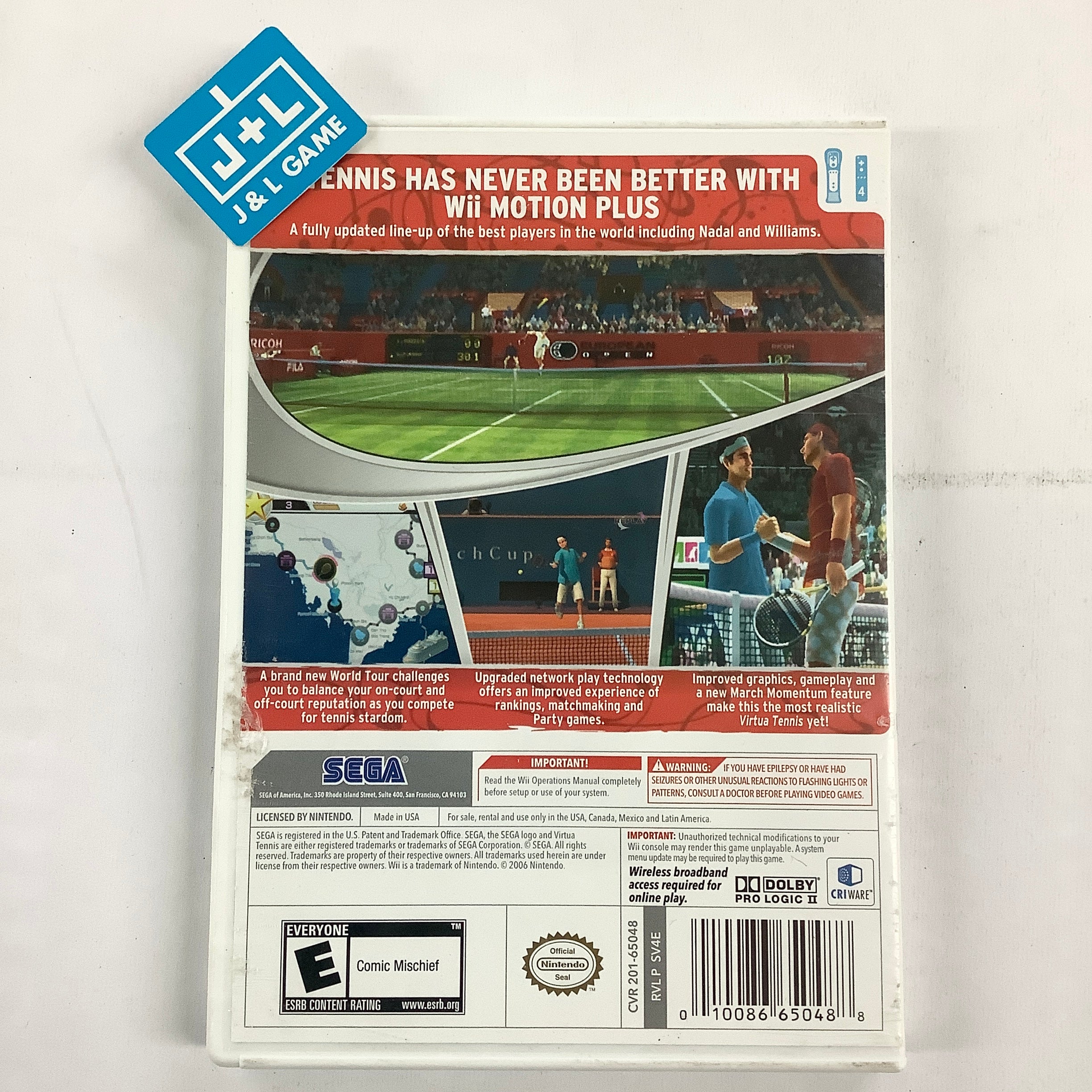 Virtua Tennis 4 - Nintendo Wii [Pre-Owned] Video Games Sega   