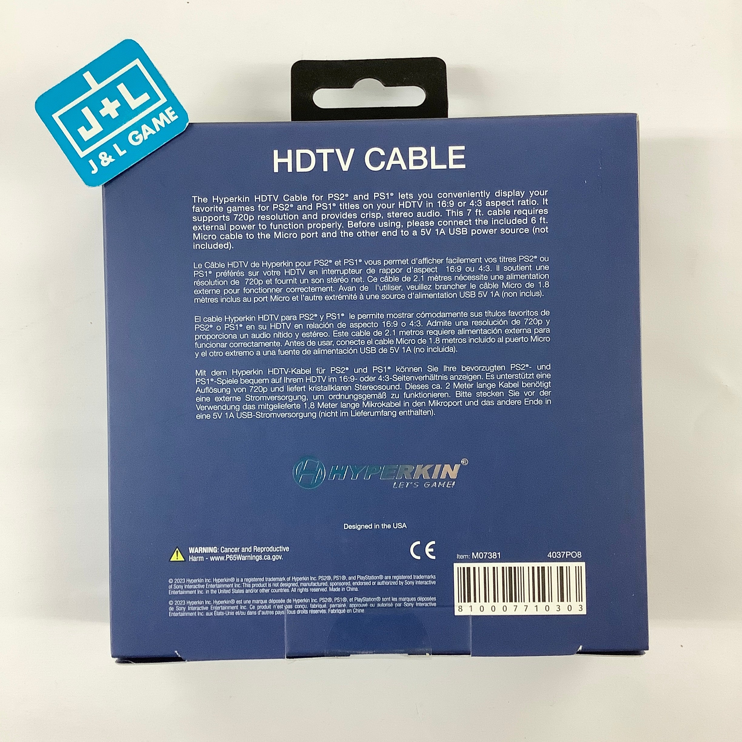 Hyperkin HDTV Cable for PlayStation 2 and PlayStation 1 - (PS2) PlayStation 2 Accessories Hyperkin   