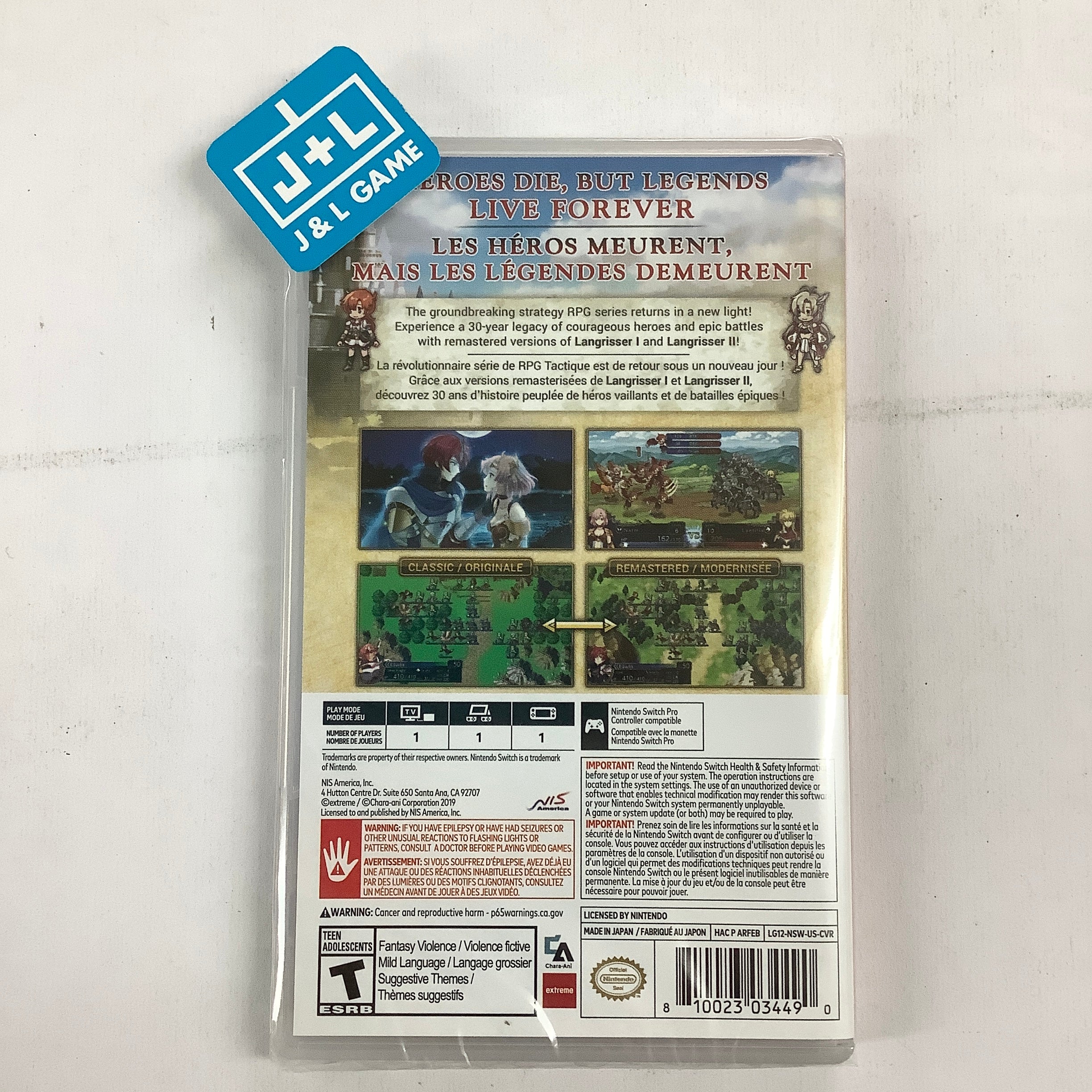 Langrisser I & II - (NSW) Nintendo Switch Video Games NIS America   