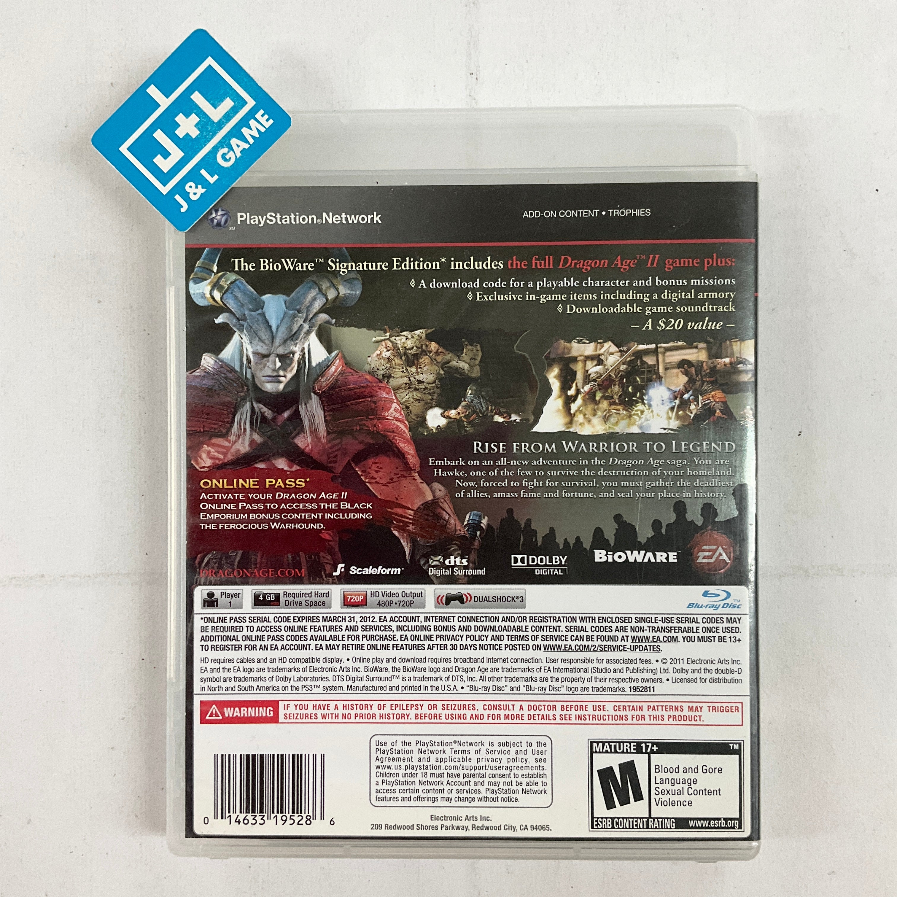 Dragon Age II (Bioware Signature Edition) - (PS3) PlayStation 3 [Pre-Owned] Video Games Electronic Arts   