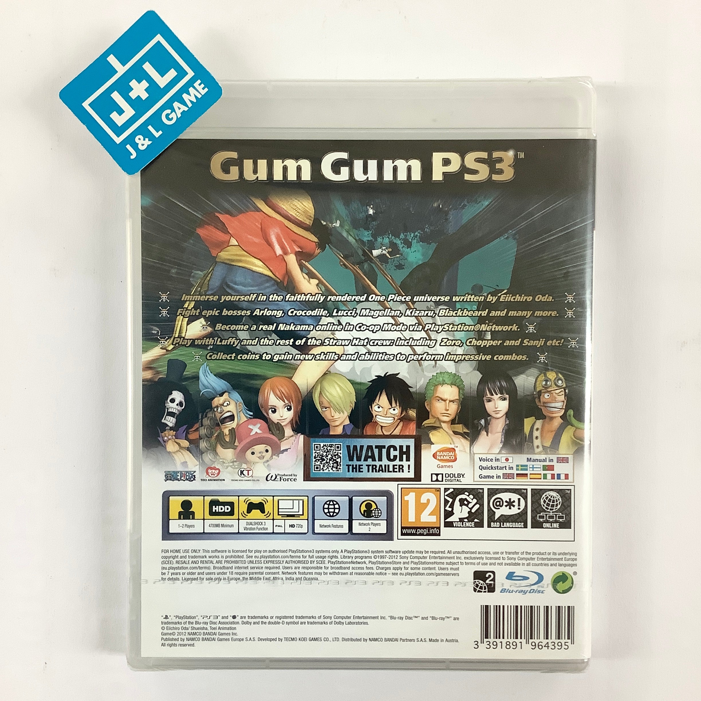 One Piece: Pirate Warriors - (PS3) PlayStation 3 (European Import) Video Games BANDAI NAMCO Entertainment   