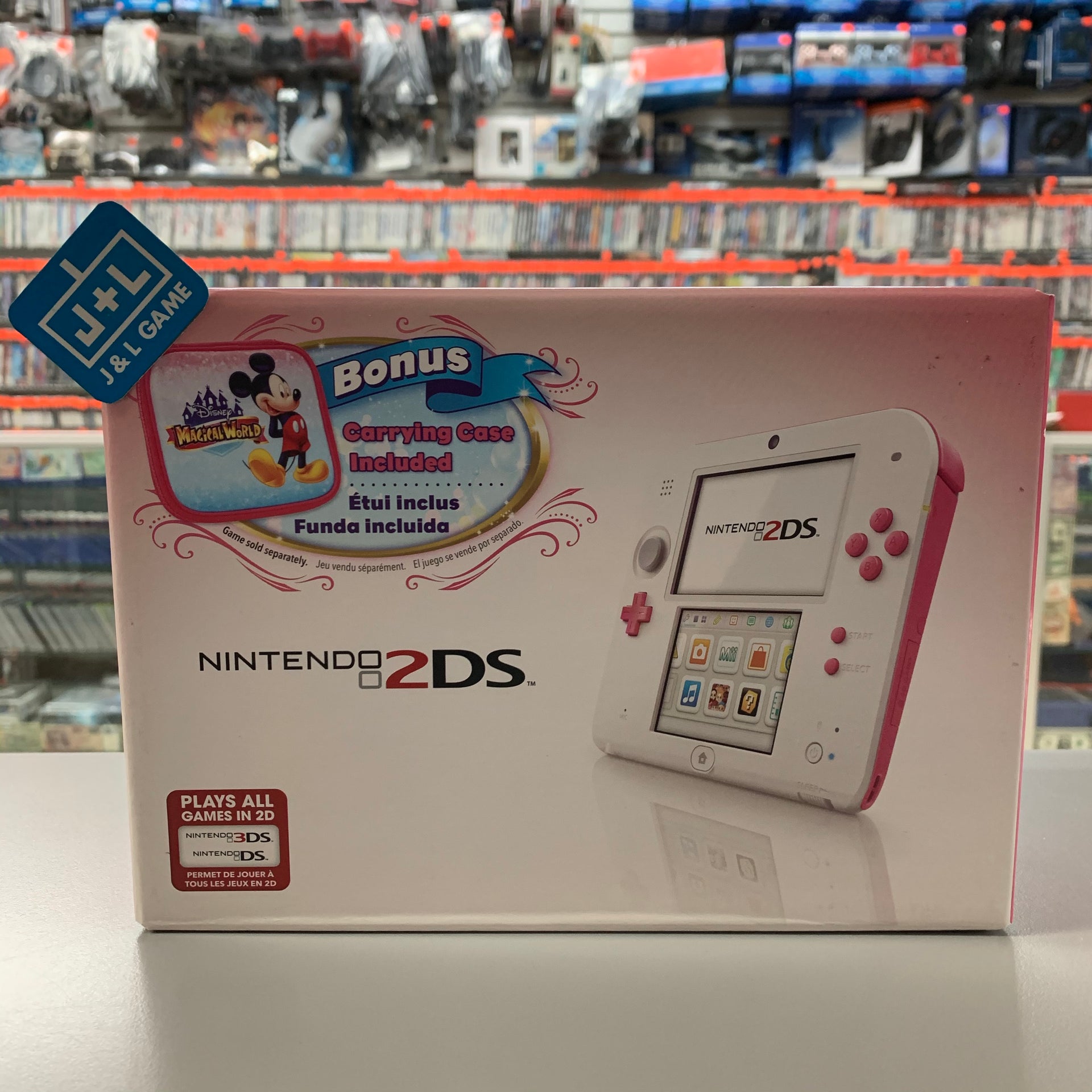 Pink 2ds Nintendo 2DS Console (Peach Pink with Disney Magical World Carrying Ca ...