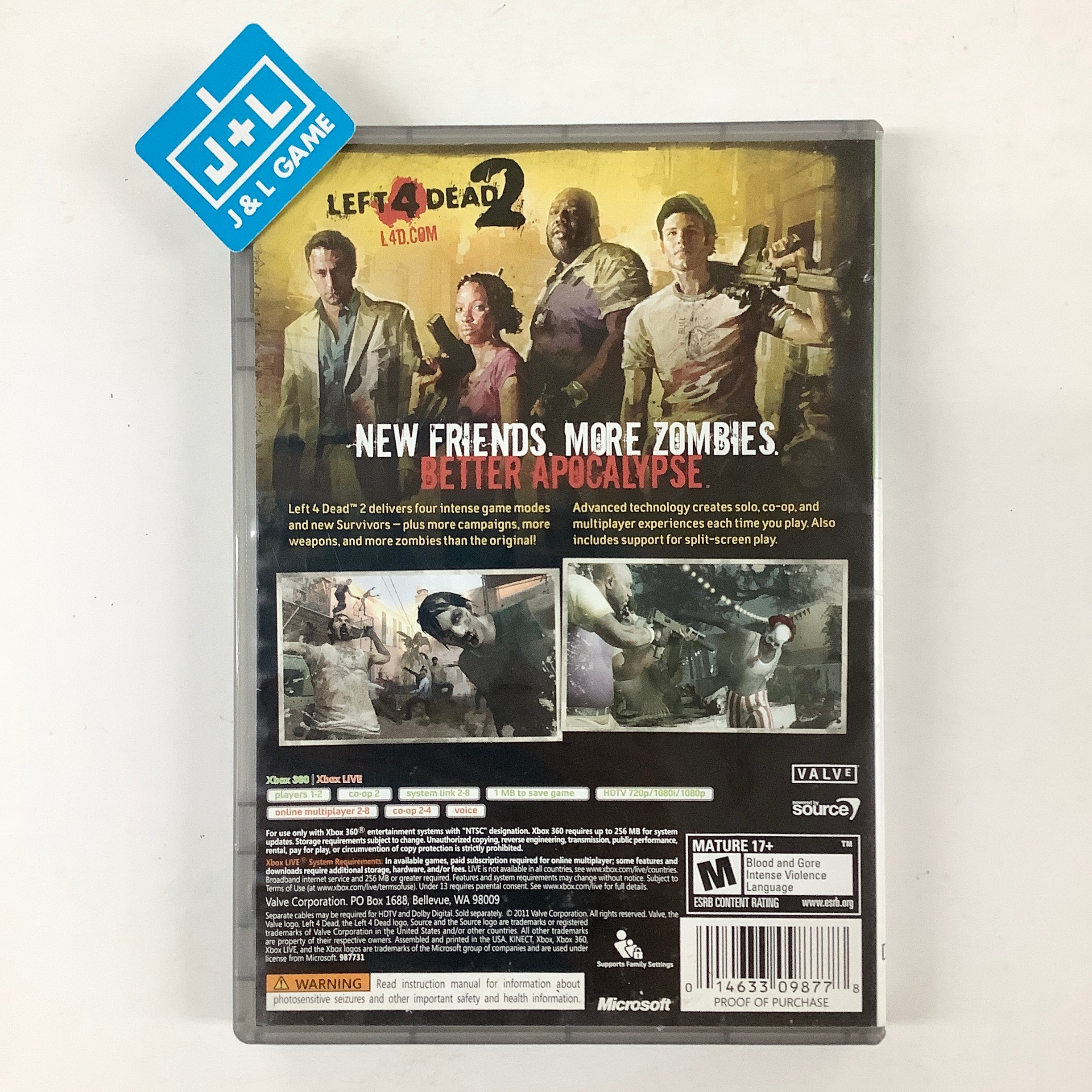 Left 4 Dead 2 (Platinum Hits) - Xbox 360 [Pre-Owned] Video Games Electronic Arts   