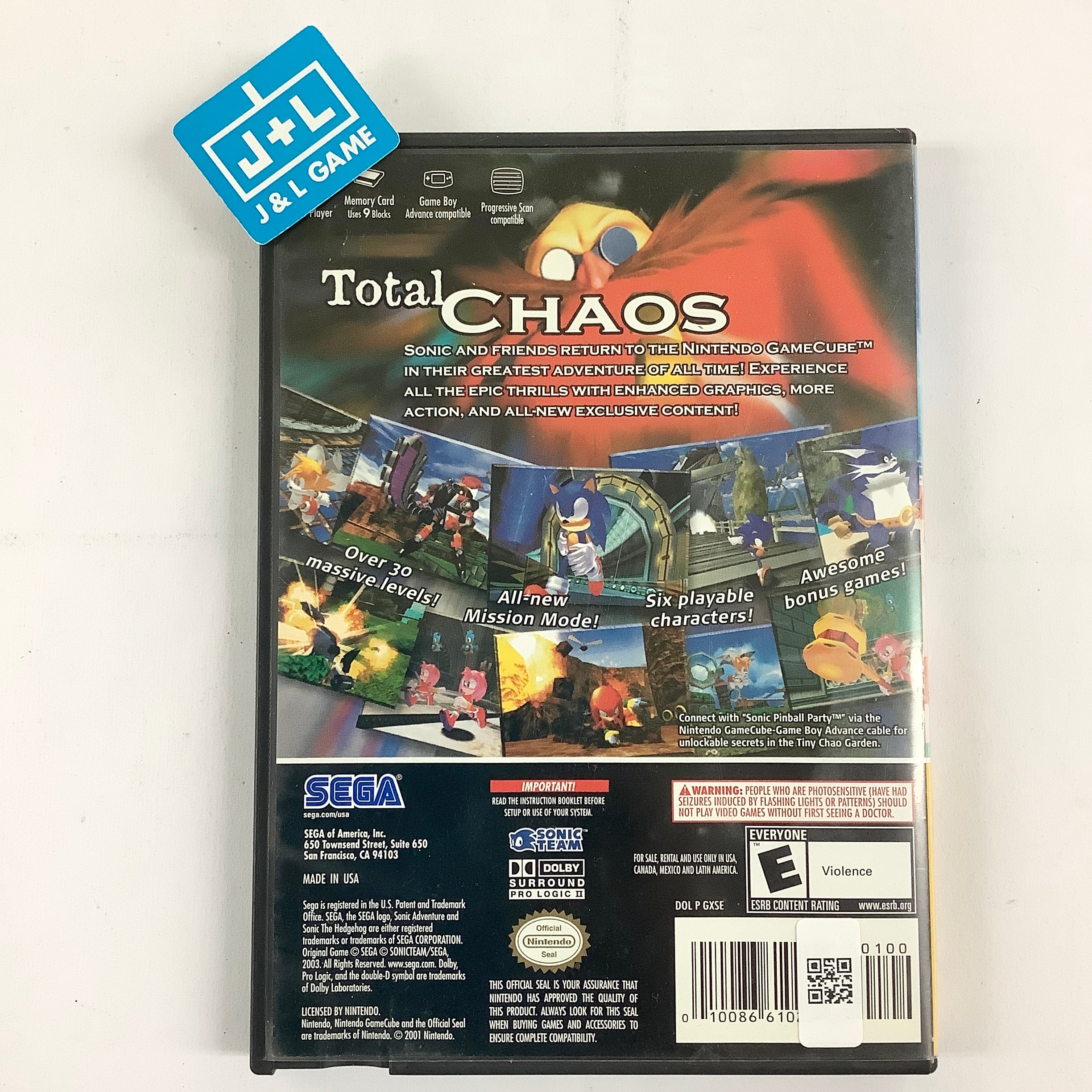 Sonic Adventure DX: Director's Cut (Player's Choice) - (GC) GameCube [Pre-Owned] Video Games Sega   
