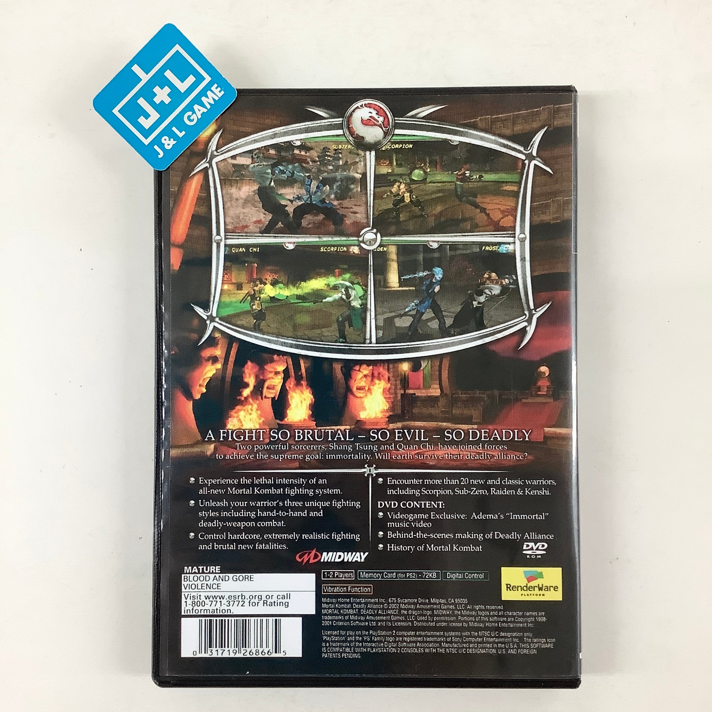 Mortal Kombat: Deadly Alliance - (PS2) PlayStation 2 [Pre-Owned] Video Games Midway   