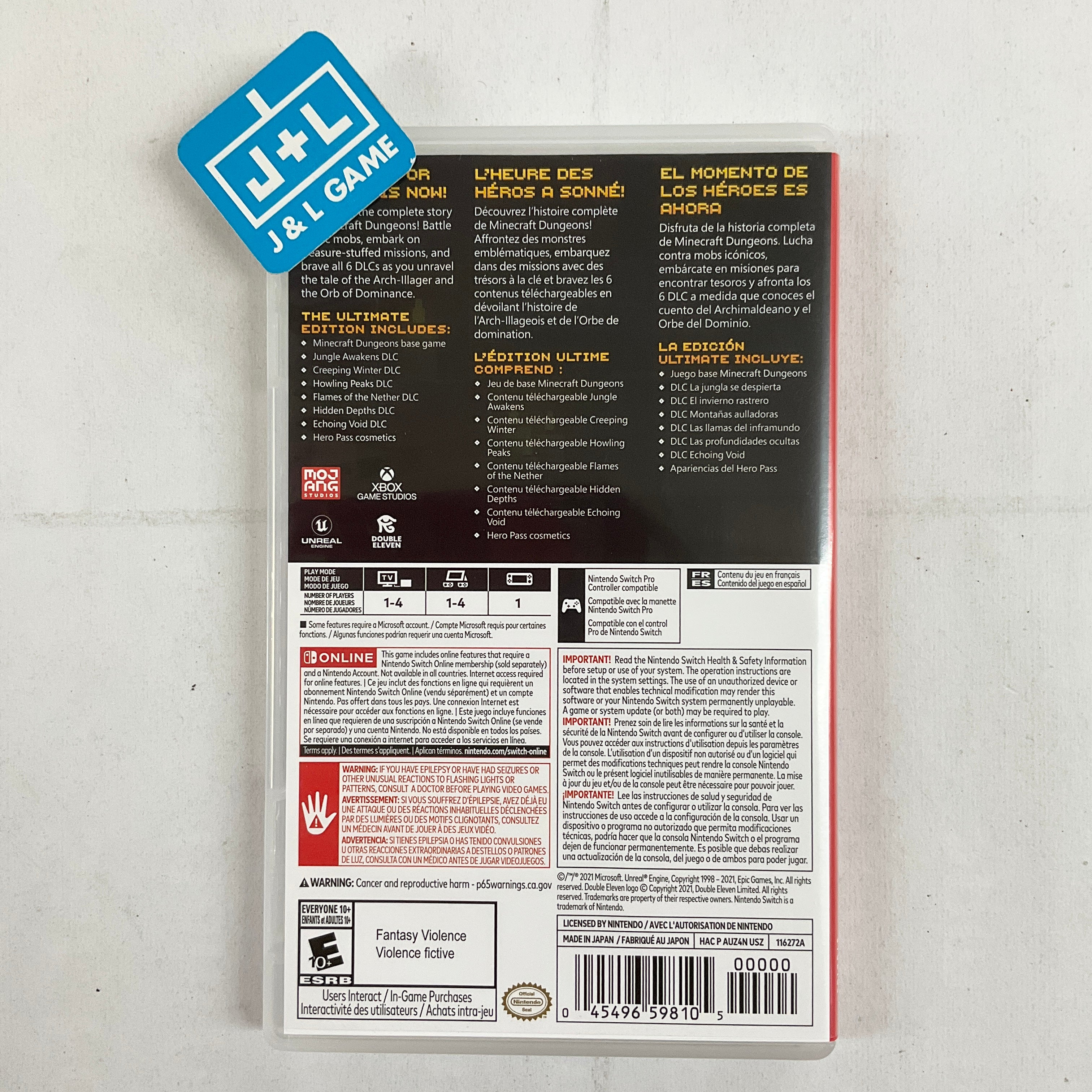 Minecraft Dungeons Ultimate Edition - (NSW) Nintendo Switch [Pre-Owned] Video Games Mojang AB   