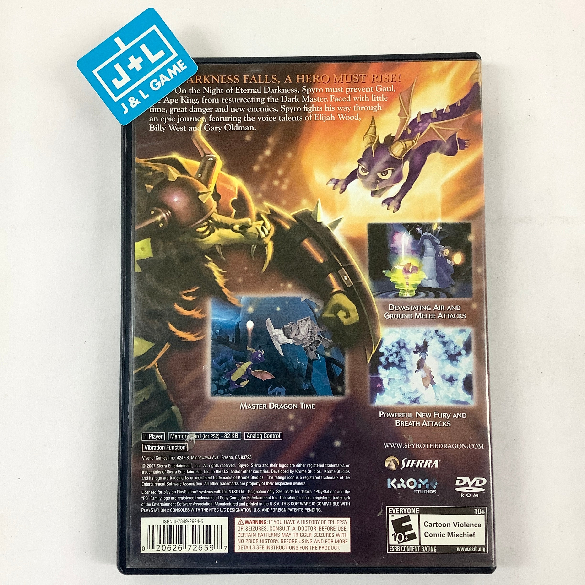 The Legend of Spyro: The Eternal Night - (PS2) PlayStation 2 [Pre-Owned] Video Games Sierra Entertainment   