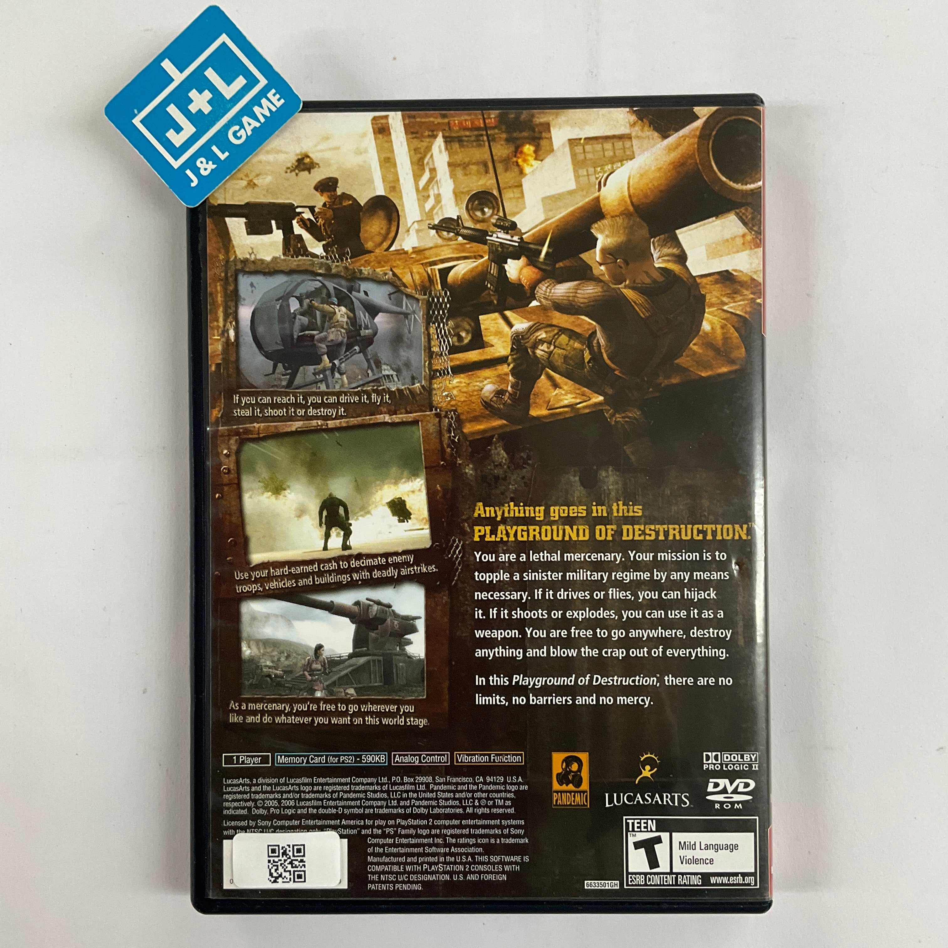 Mercenaries: Playground of Destruction (Greatest Hits) - (PS2) PlayStation 2 [Pre-Owned] Video Games LucasArts   