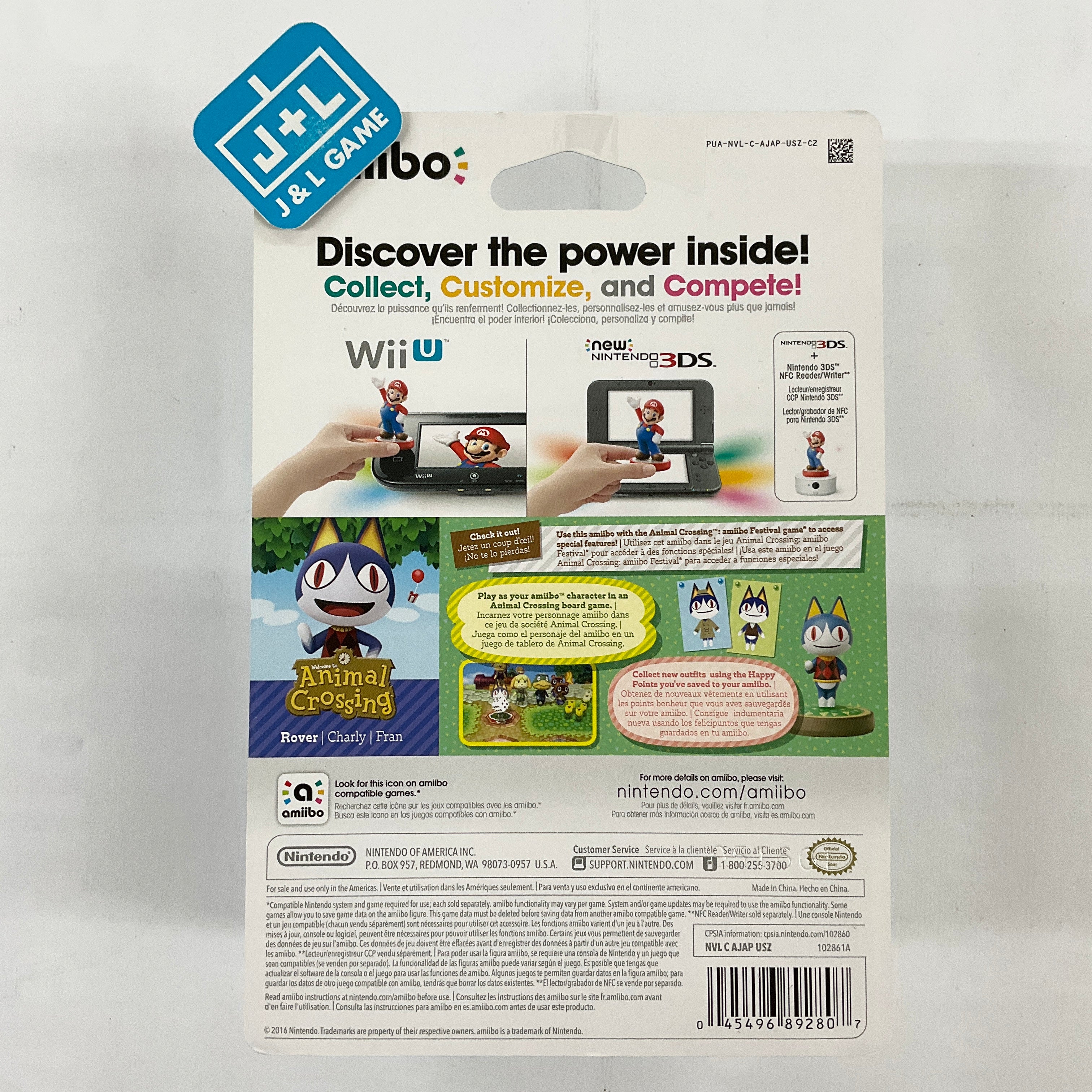 Rover Animal Crossing series Nintendo WiiU Amiibo J L Game