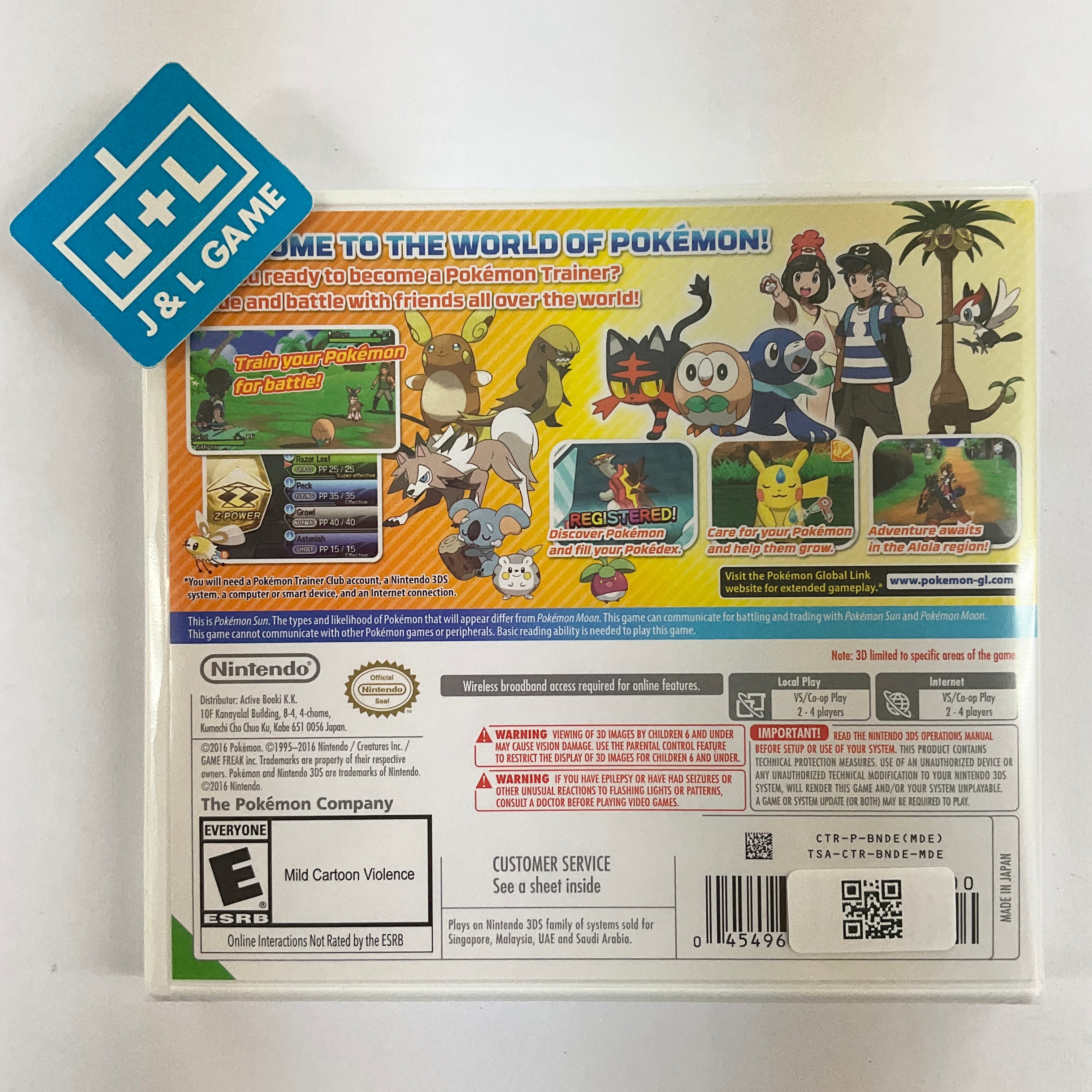 Pokemon Sun - Nintendo 3DS (World Edition) | J&L Game