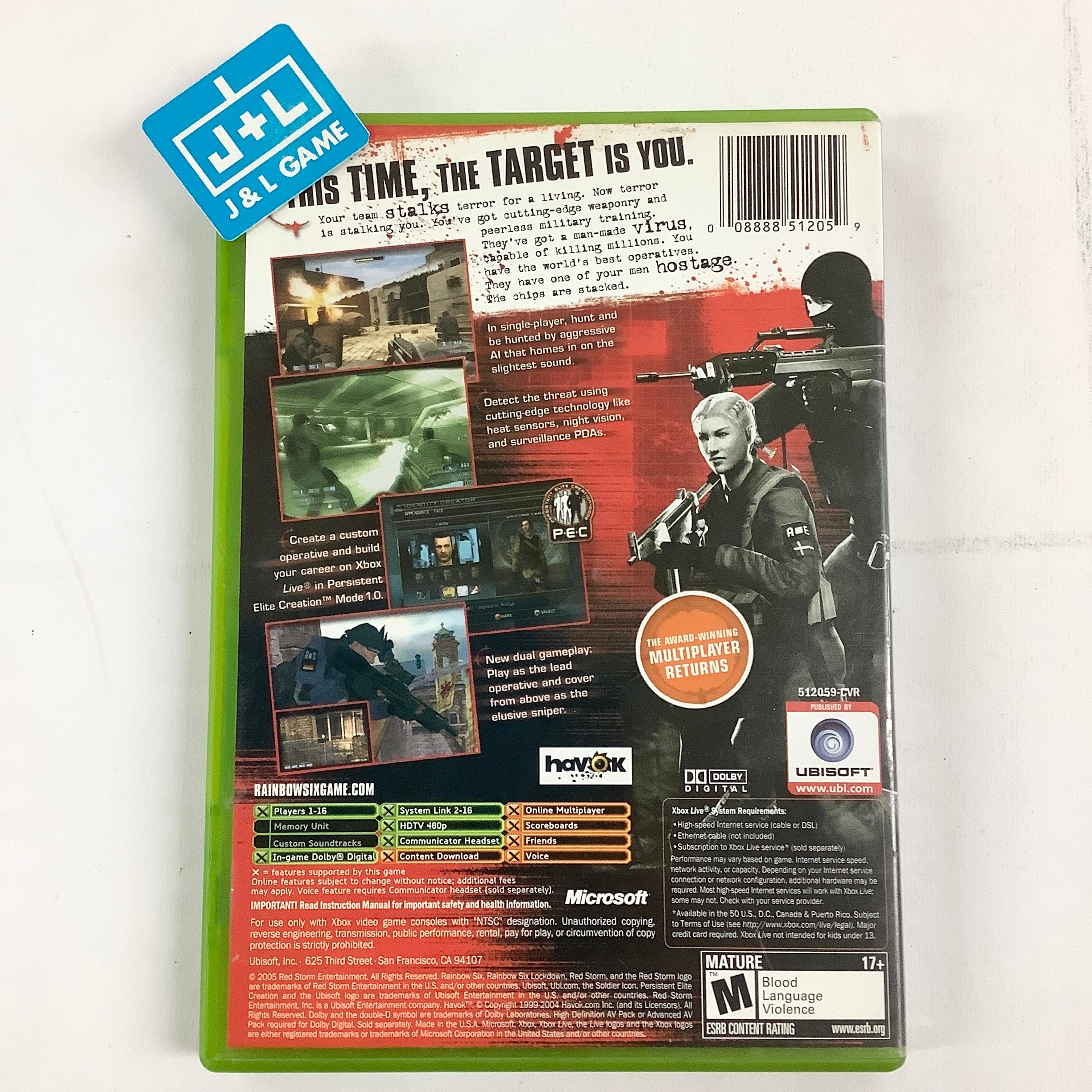 Tom Clancy's Rainbow Six: Lockdown - (XB) Xbox [Pre-Owned] Video Games Ubisoft   