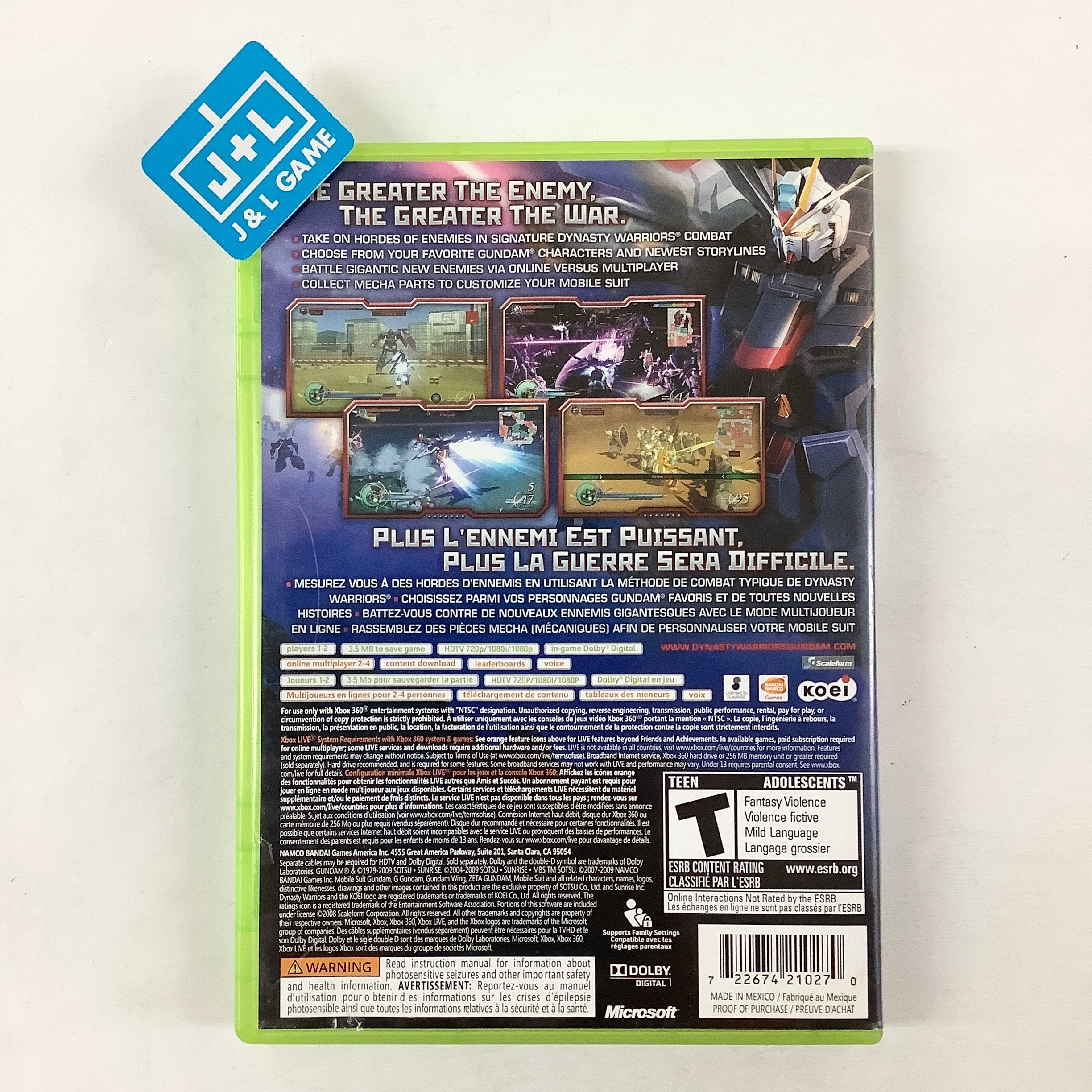 Dynasty Warriors: Gundam 2 - Xbox 360 [Pre-Owned] Video Games Namco Bandai Games   