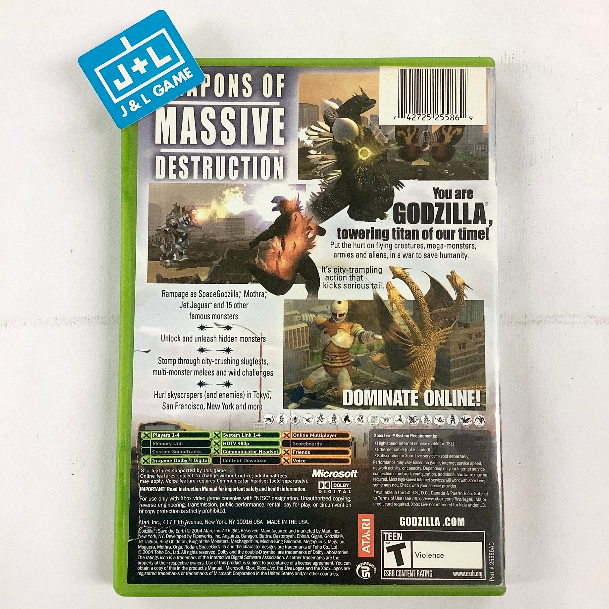 Godzilla: Save the Earth - (XB) Xbox [Pre-Owned] Video Games Atari SA   