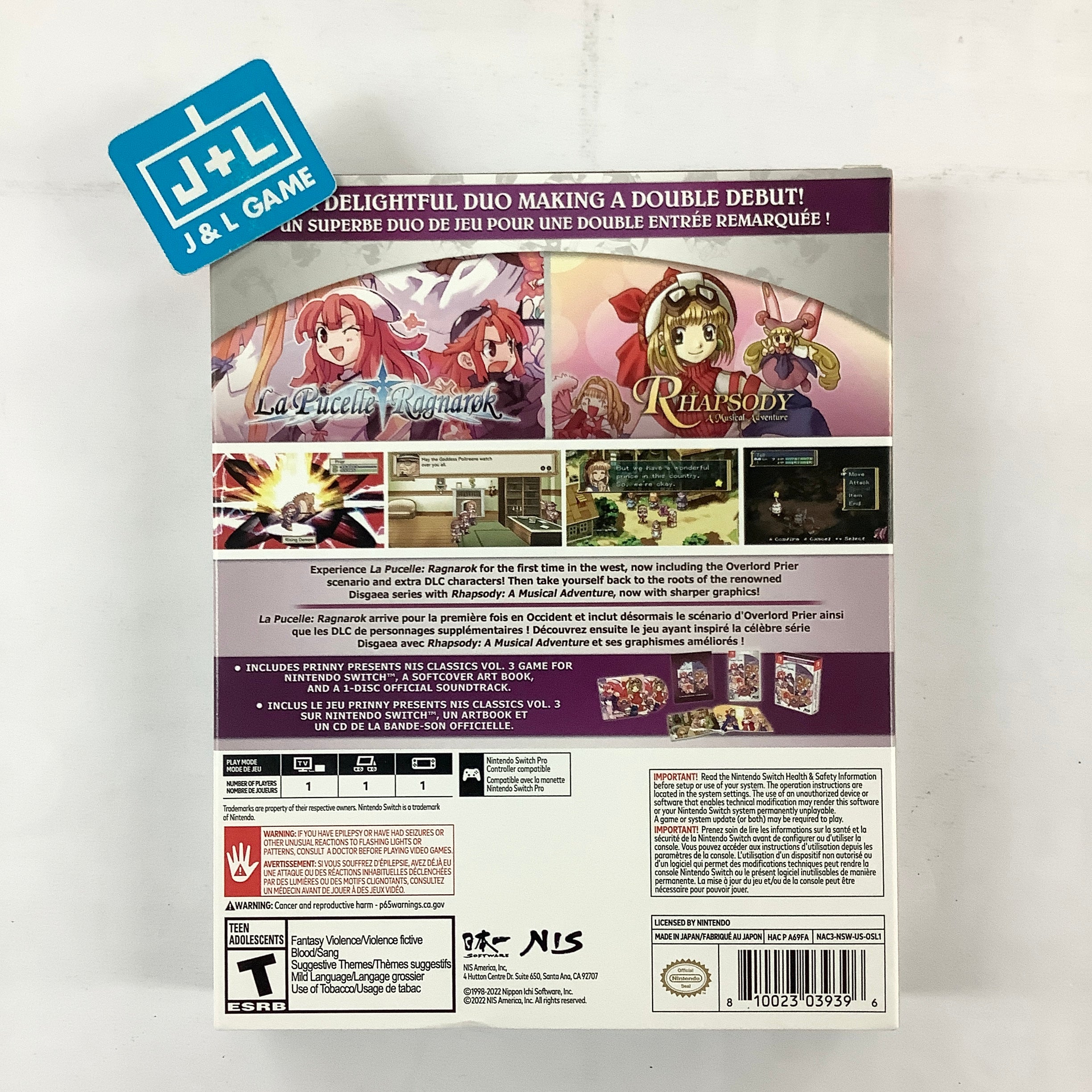 Prinny Presents NIS Classics Volume 3: La Pucelle: Ragnarok / Rhapsody: A Musical Adventure Deluxe Edition - (NSW) Nintendo Switch  [UNBOXING] Video Games NIS America   