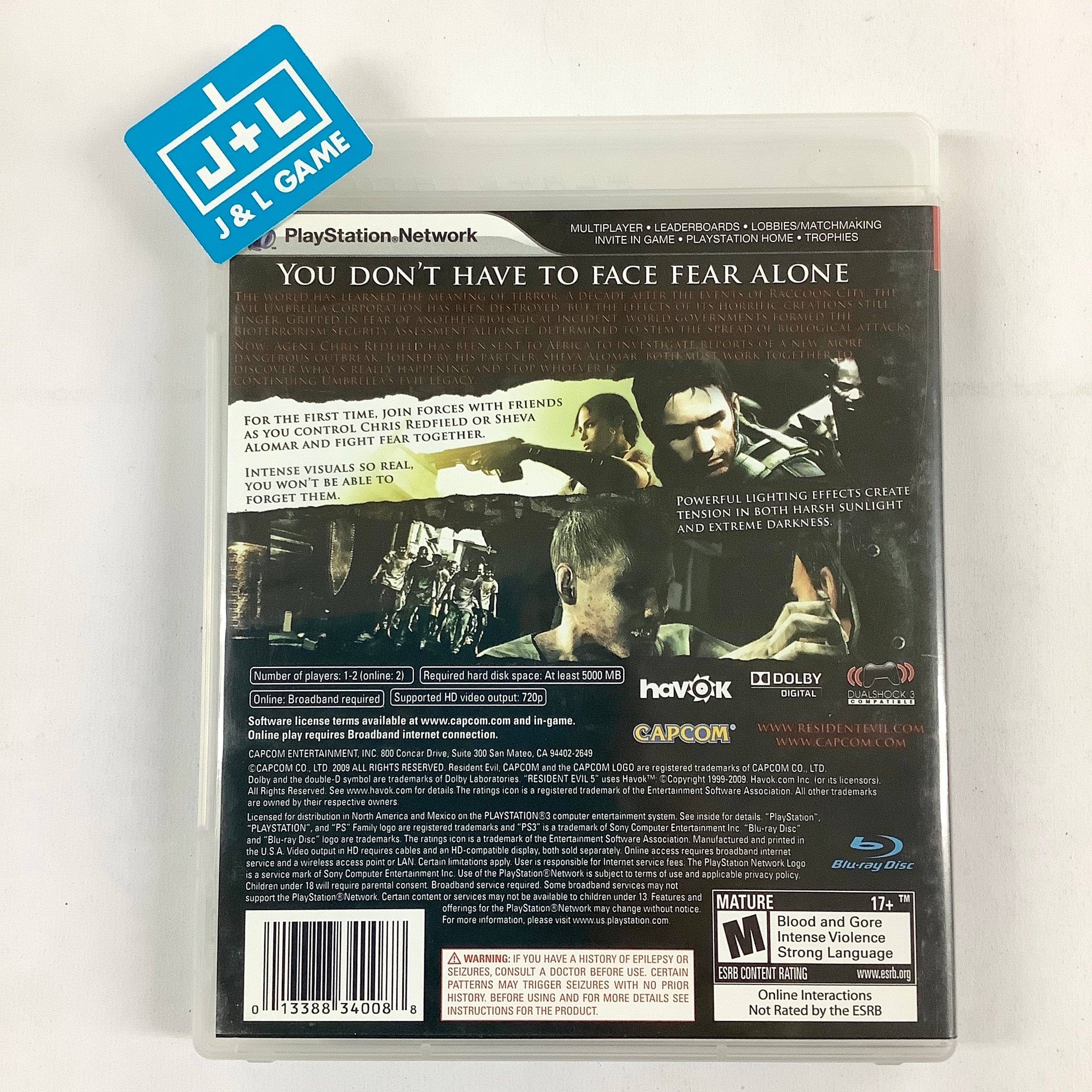 Resident Evil 5 - (PS3) PlayStation 3 [Pre-Owned] Video Games Capcom   