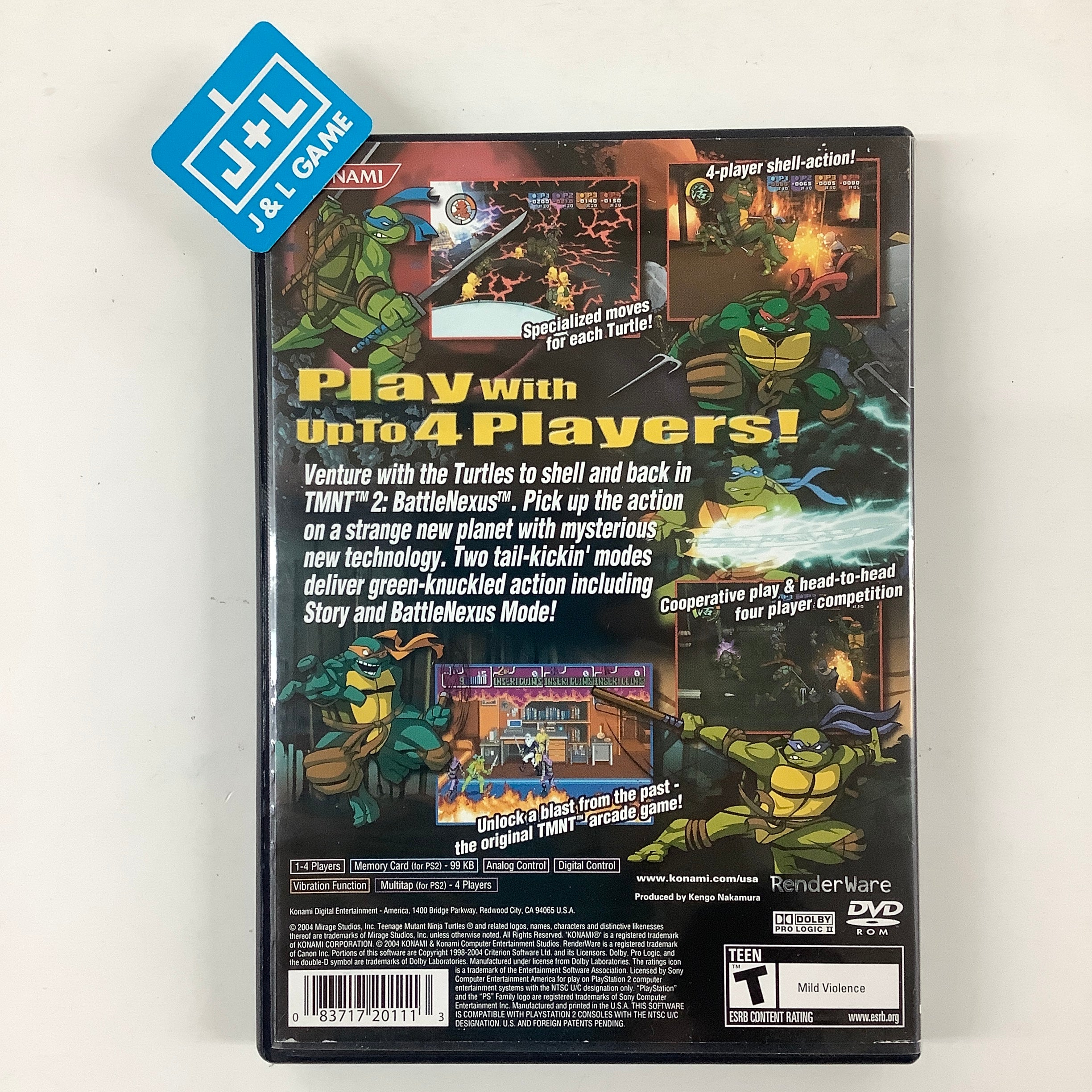 Teenage Mutant Ninja Turtles 2: Battle Nexus - (PS2) PlayStation 2 [Pre-Owned] Video Games Konami   