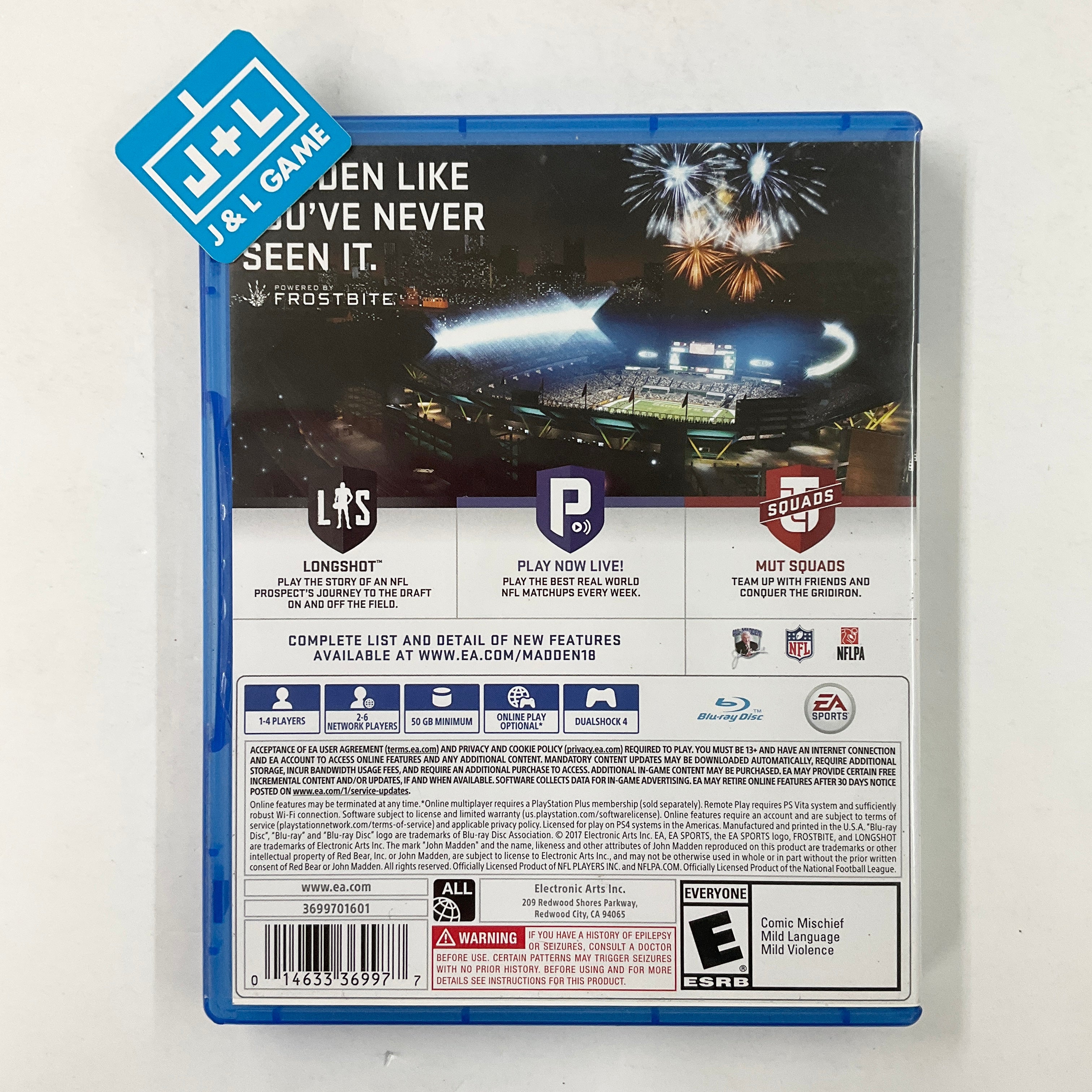 Madden NFL 18 - (PS4) PlayStation 4 [Pre-Owned] Video Games Electronic Arts   