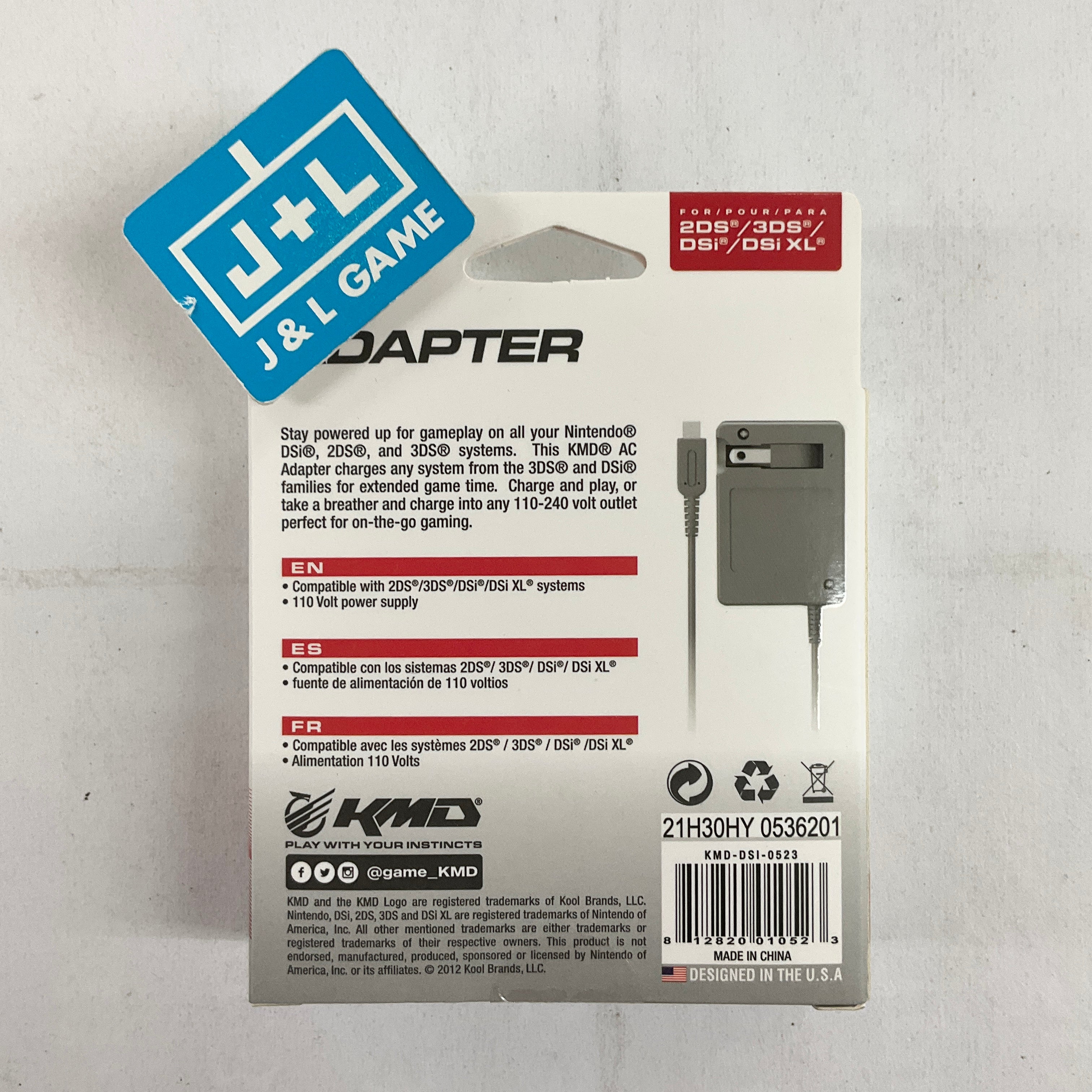 KMD AC Power Adapter Charger for Nintendo 3DS/2DS/DSi/XL Accessories KMD   