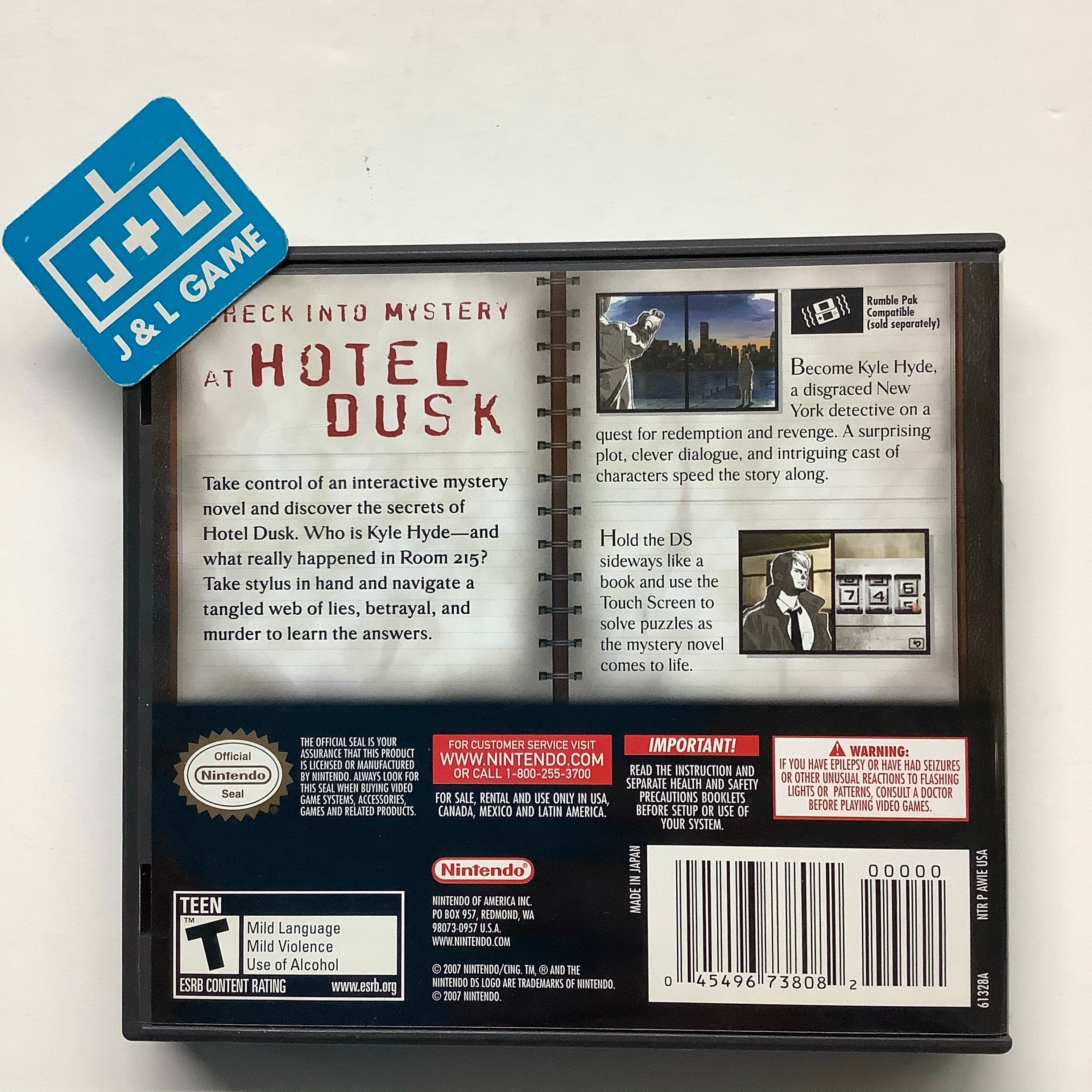 Hotel Dusk: Room 215 - (NDS) Nintendo DS [Pre-Owned] Video Games Nintendo   