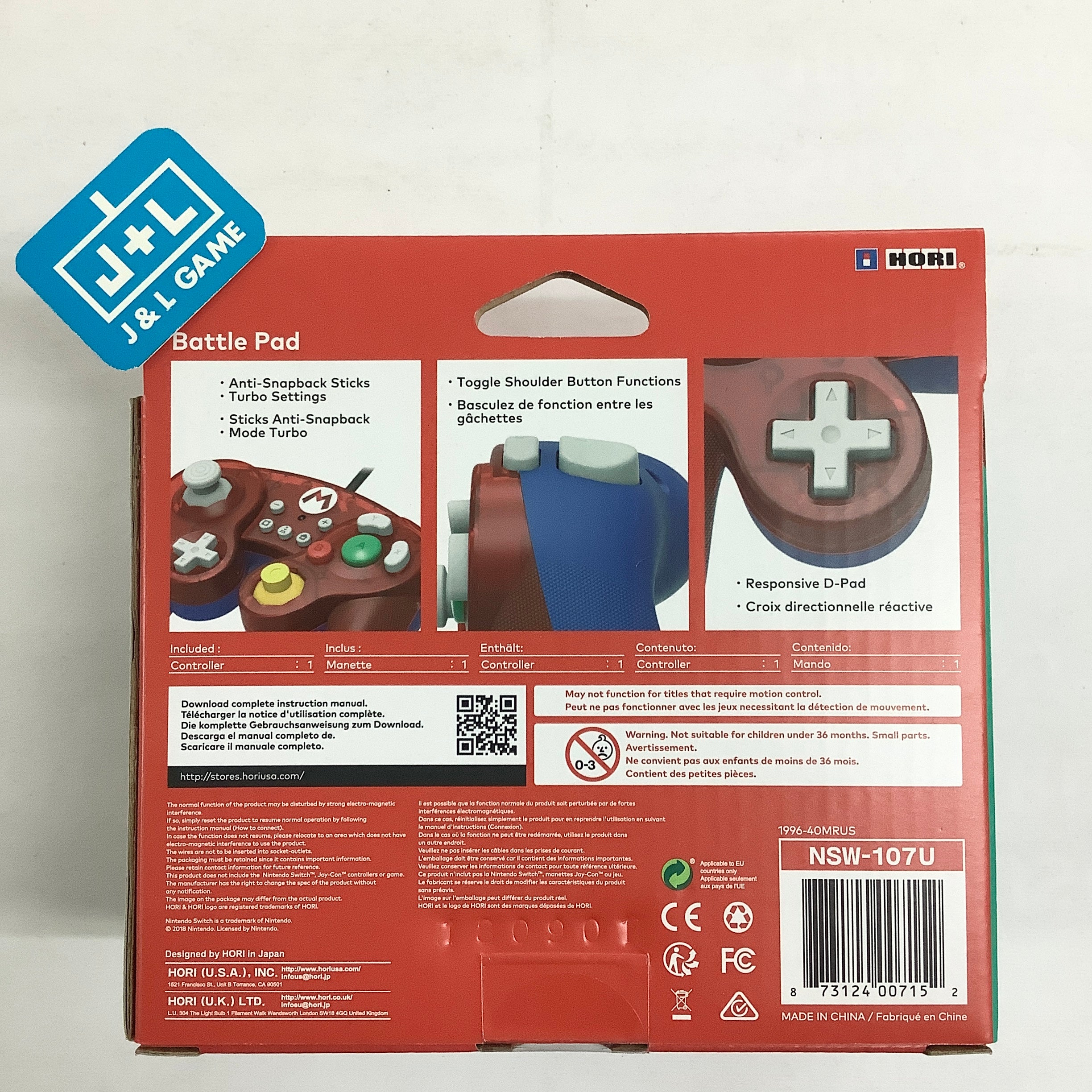 HORI Nintendo Switch Battle Pad (Mairo) - (NSW) Nintendo Switch Accessories HORI   