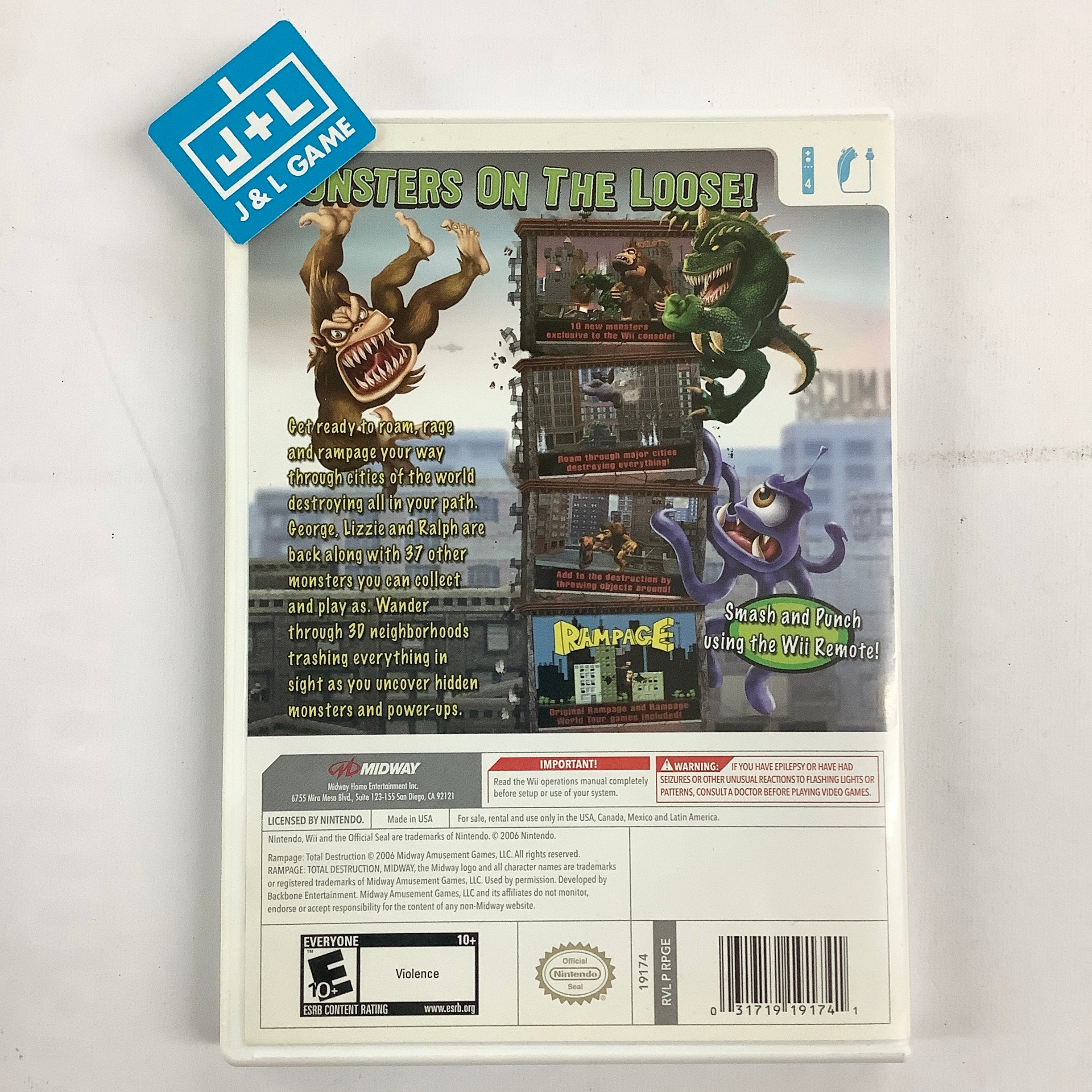 Rampage: Total Destruction - Nintendo Wii [Pre-Owned] Video Games Midway   