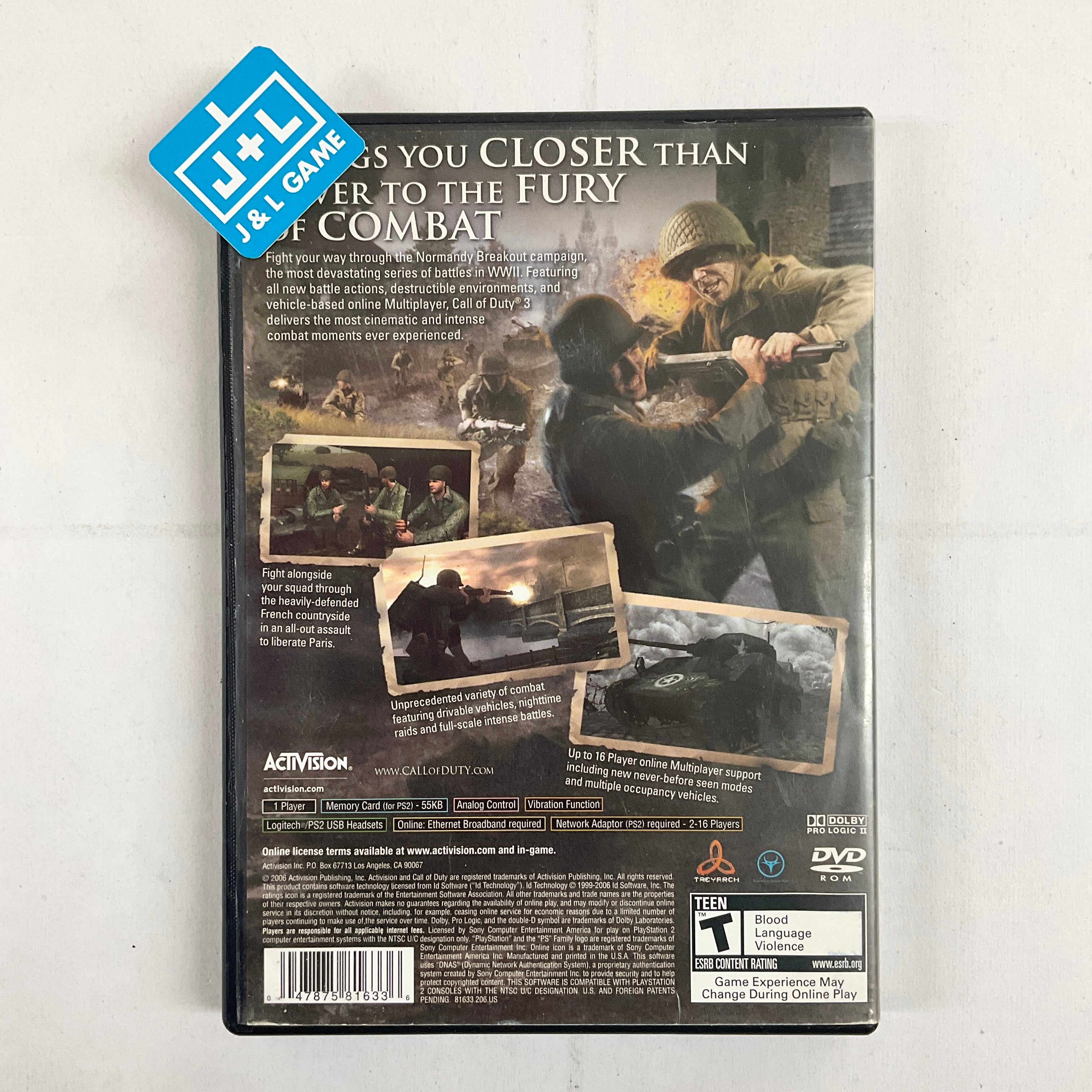 Call of Duty 3 - (PS2) PlayStation 2 [Pre-Owned] Video Games Activision   