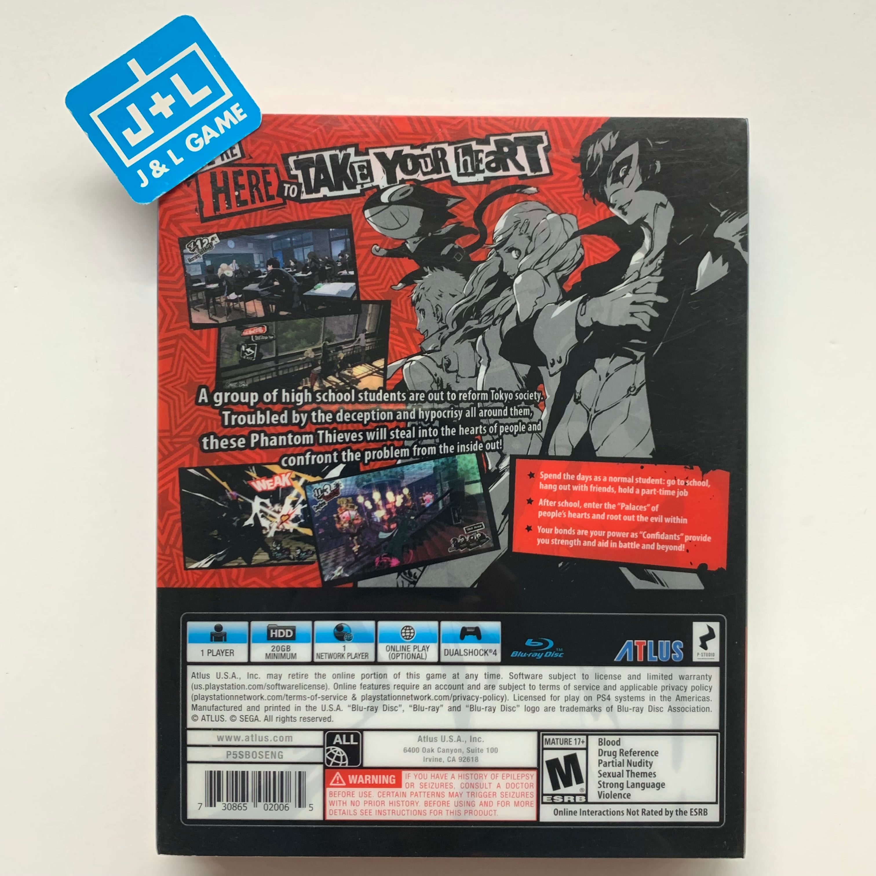 Persona 5 (SteelBook Edition) - (PS4) PlayStation 4 [Pre-Owned] Video Games Atlus