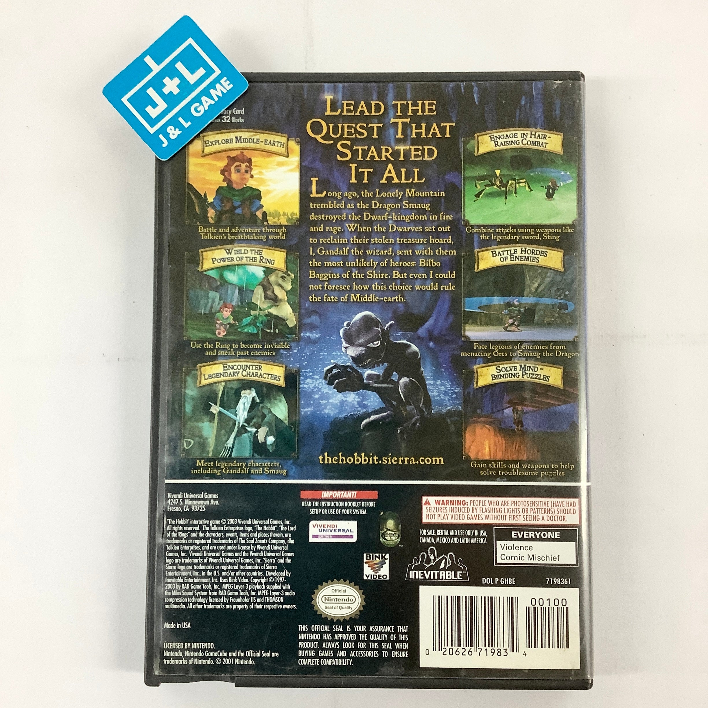 The Hobbit - (GC) GameCube [Pre-Owned] Video Games Sierra Entertainment   