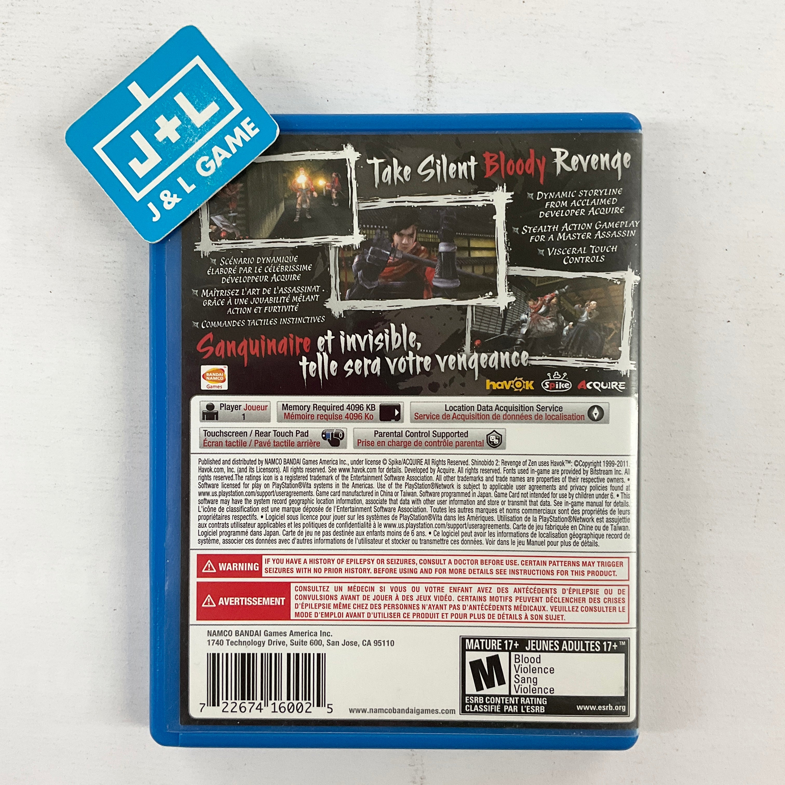 Shinobido 2: Revenge of Zen - (PSV) PlayStation Vita [Pre-Owned] Video Games BANDAI NAMCO Entertainment   