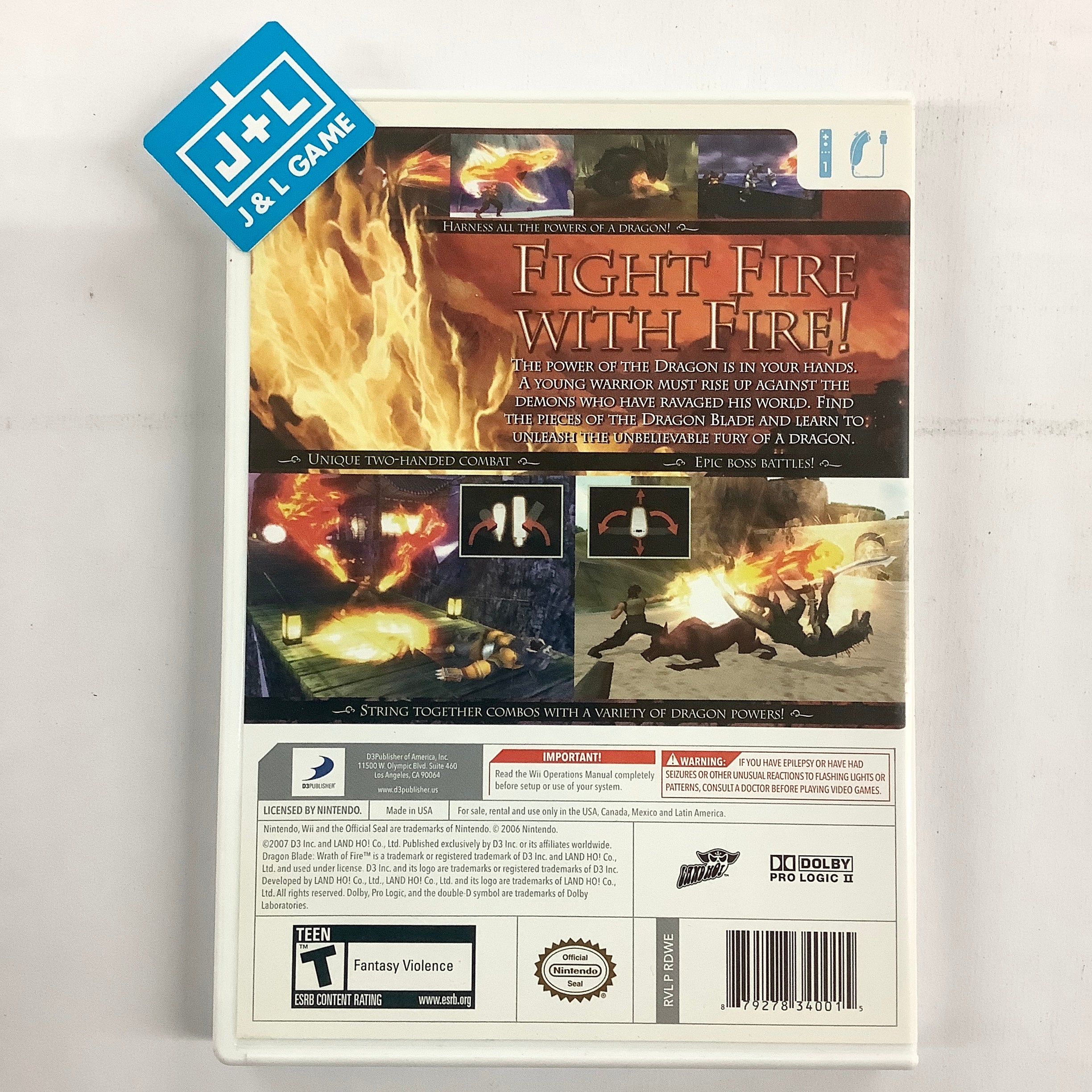 Dragon Blade: Wrath Of Fire - Nintendo Wii [Pre-Owned] Video Games D3 Publisher   