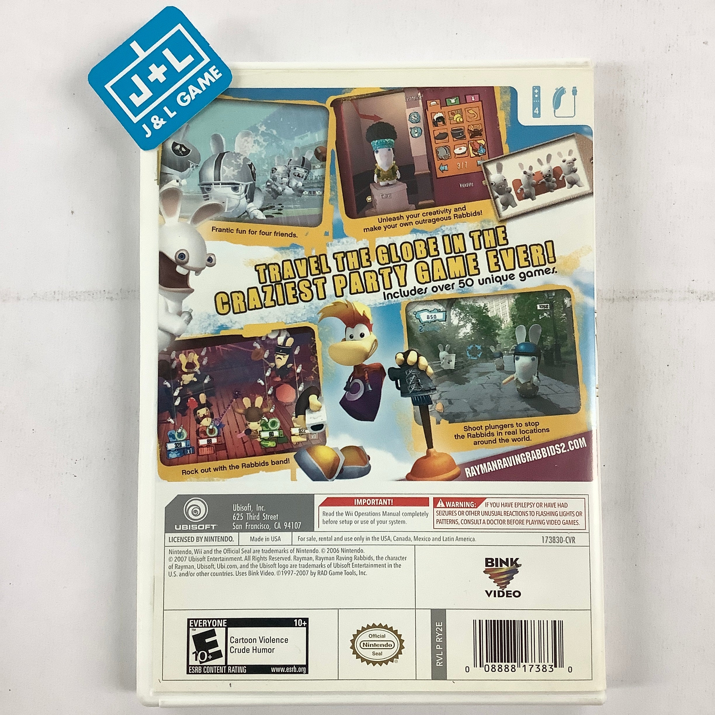 Rayman Raving Rabbids 2 - Nintendo Wii [Pre-Owned] Video Games Ubisoft   