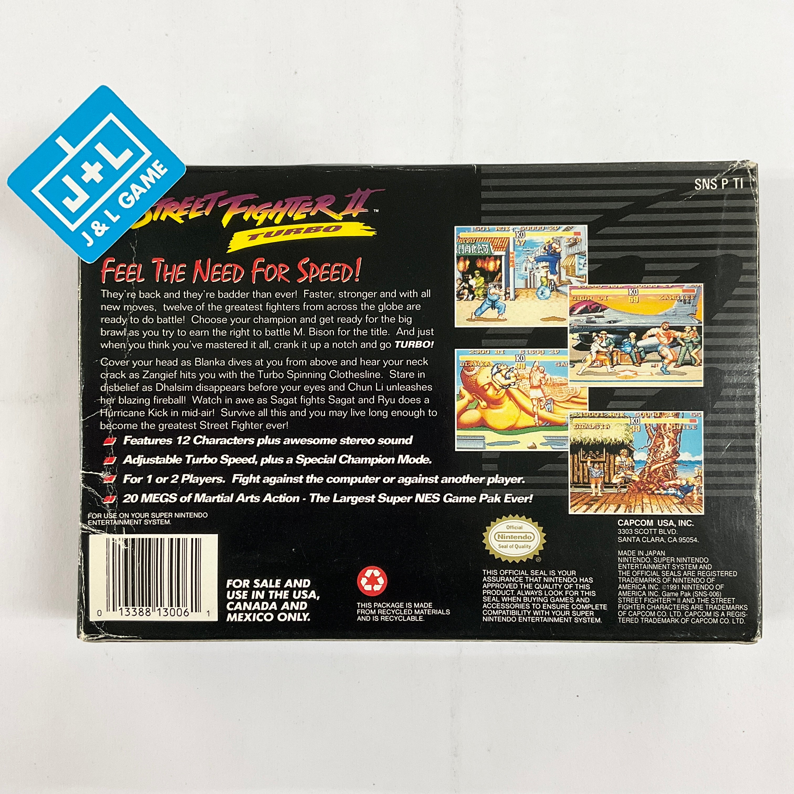 Street Fighter II Turbo - (SNES) Super Nintendo [Pre-Owned] Video Games Capcom   