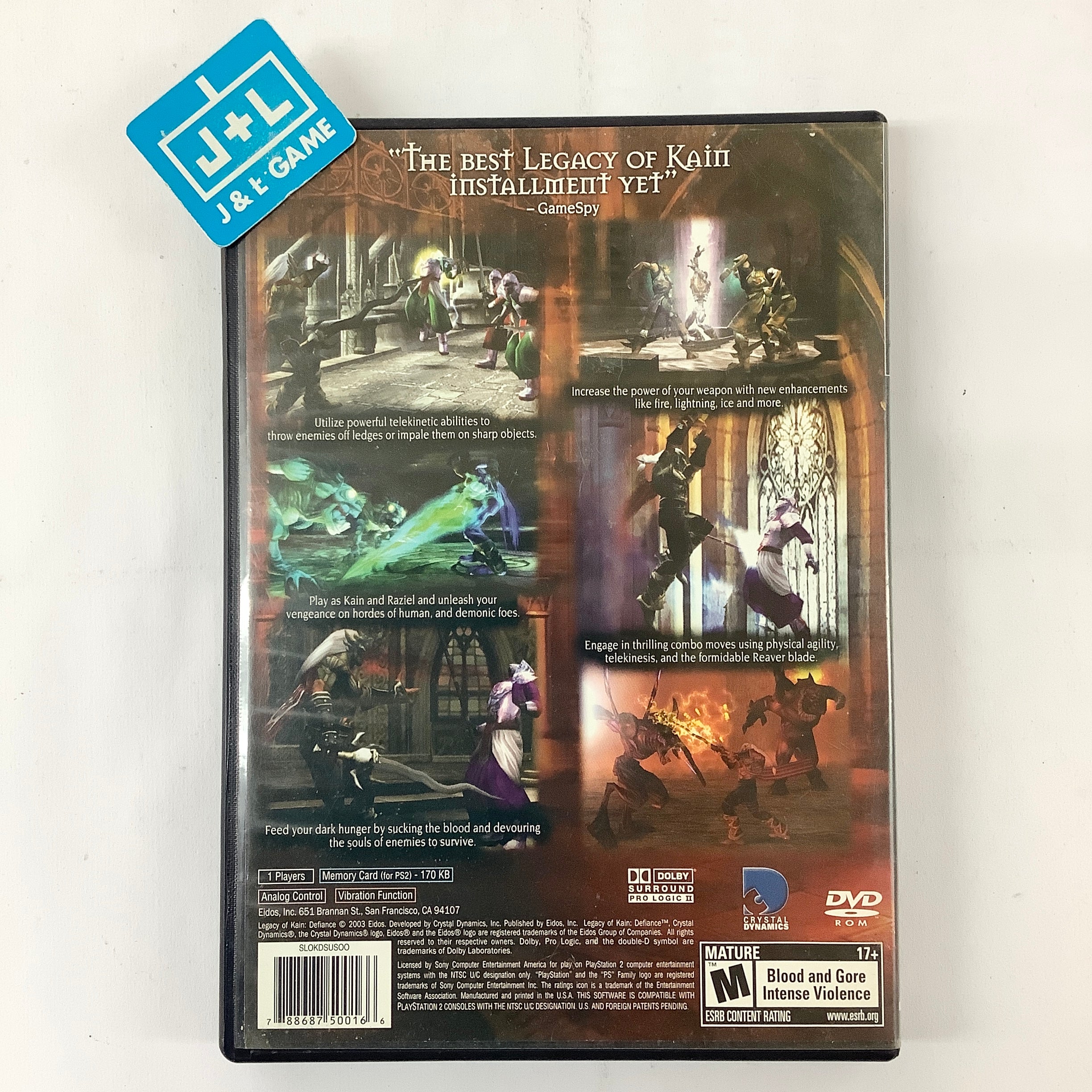 Legacy of Kain: Defiance - (PS2) PlayStation 2 [Pre-Owned] Video Games Eidos Interactive   